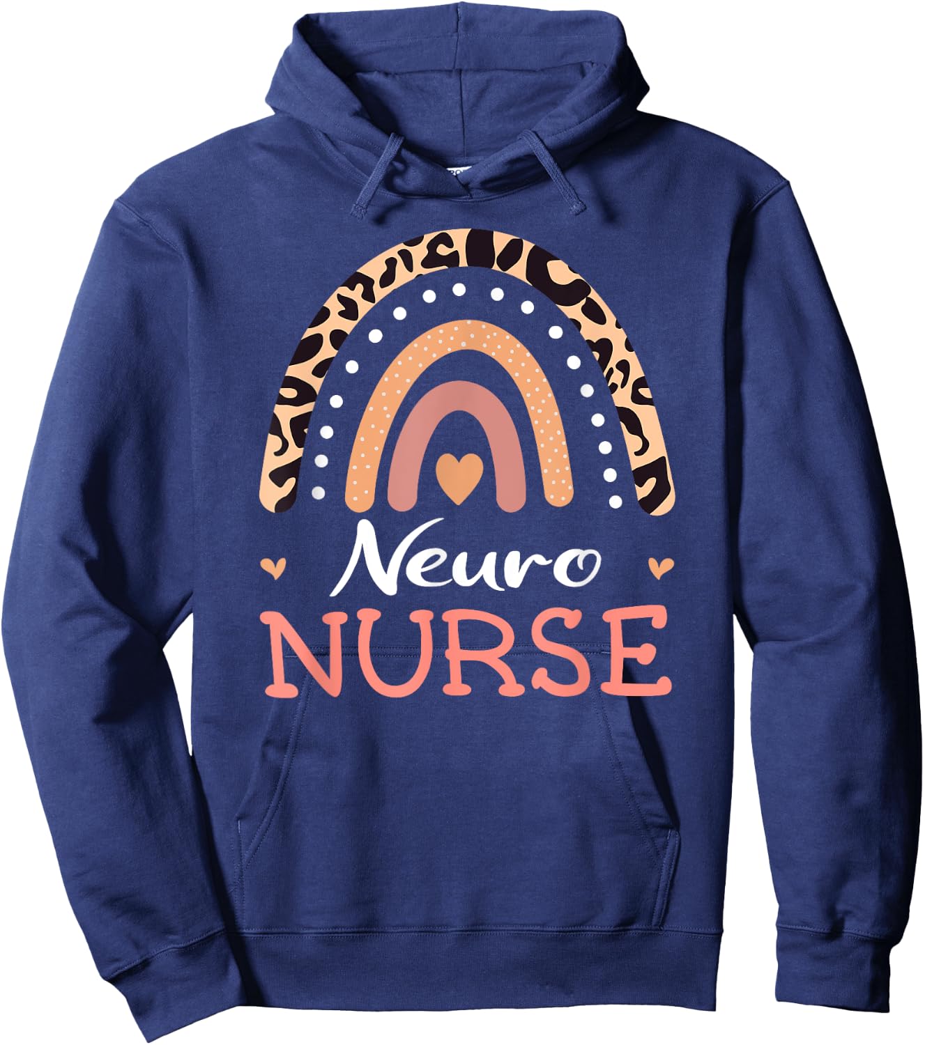Neuro Nurse Neuroscience Leopard Rainbow Appreciation Hoodie - Hoodie | Navy