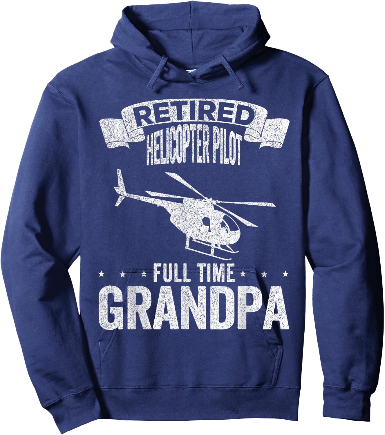 Retired Helicopter Pilot Full Time Grandpa Retired Pilot Hoodie - Hoodie | Navy