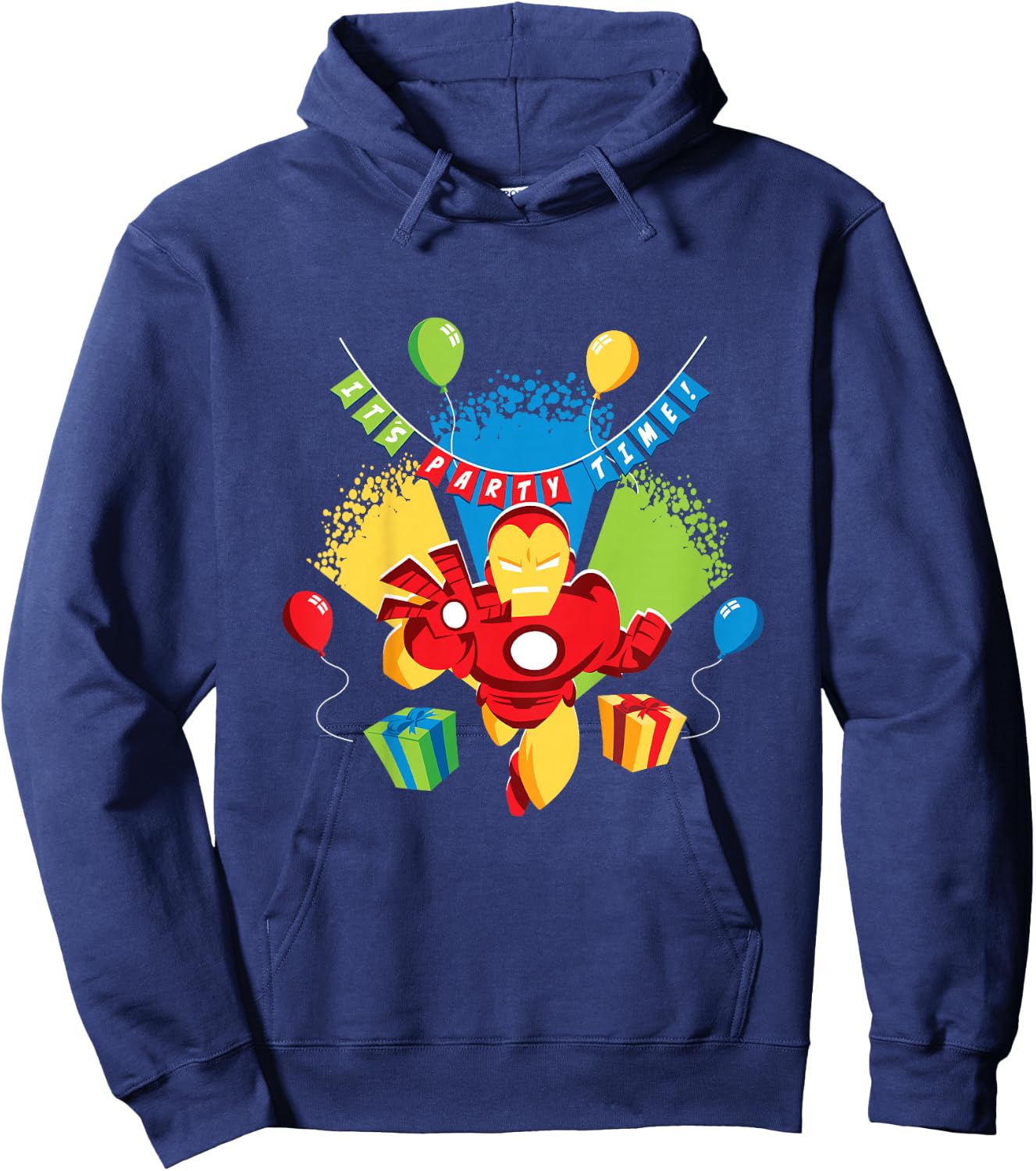 Kids Marvel Iron Man It’s Party Time Birthday Hoodie - Hoodie | Navy