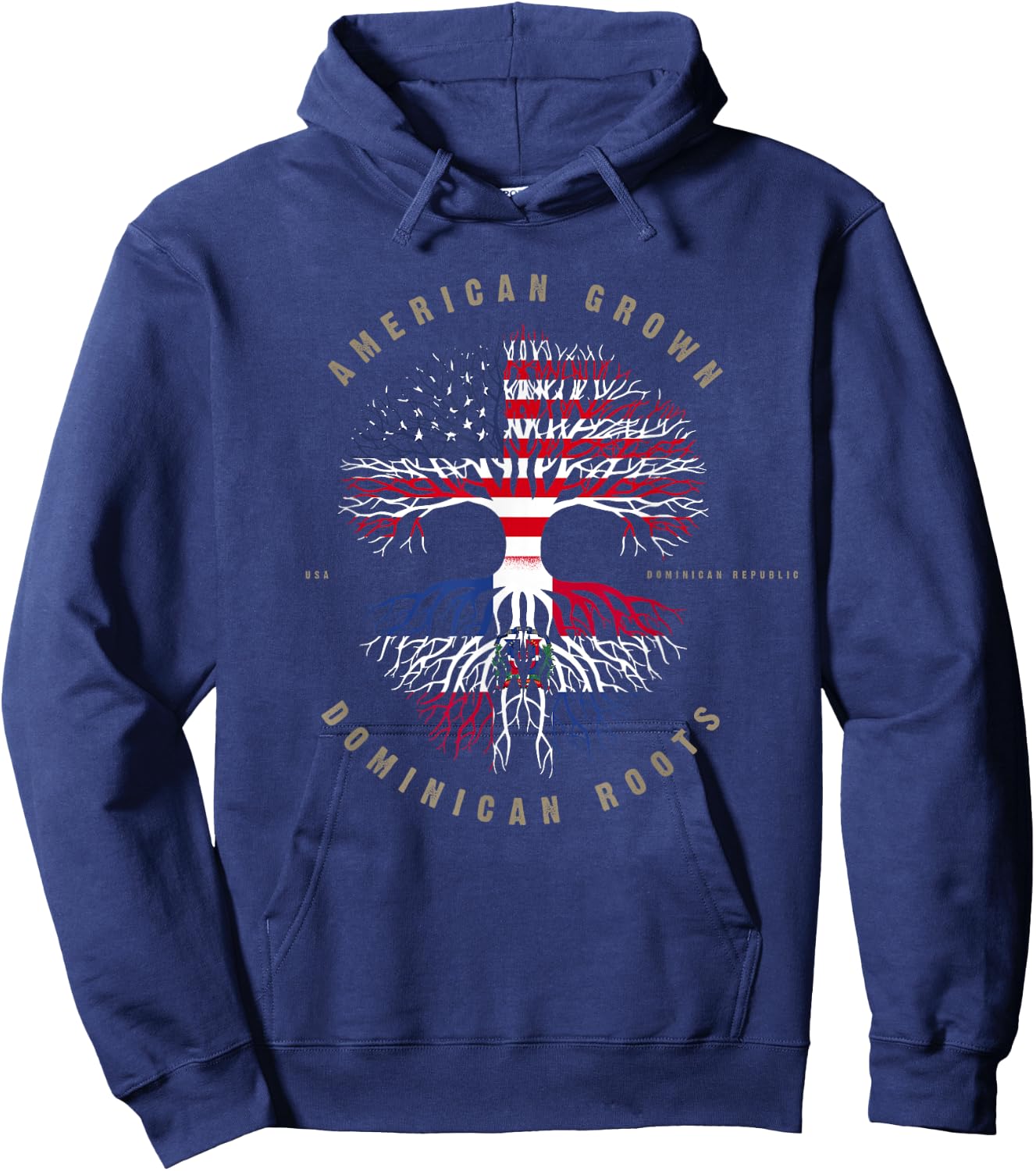 American Grown Dominican Roots Dominican Republic Hoodie - Hoodie | Navy