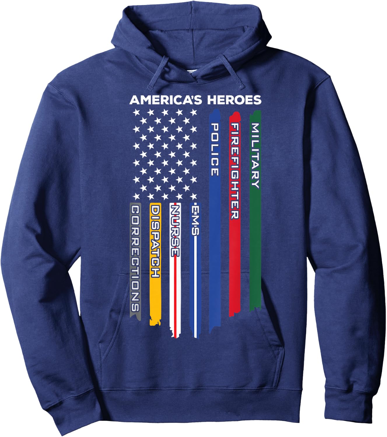 First Responders - Police Military Firefighter Nurse EMS Hoodie - Hoodie | Navy