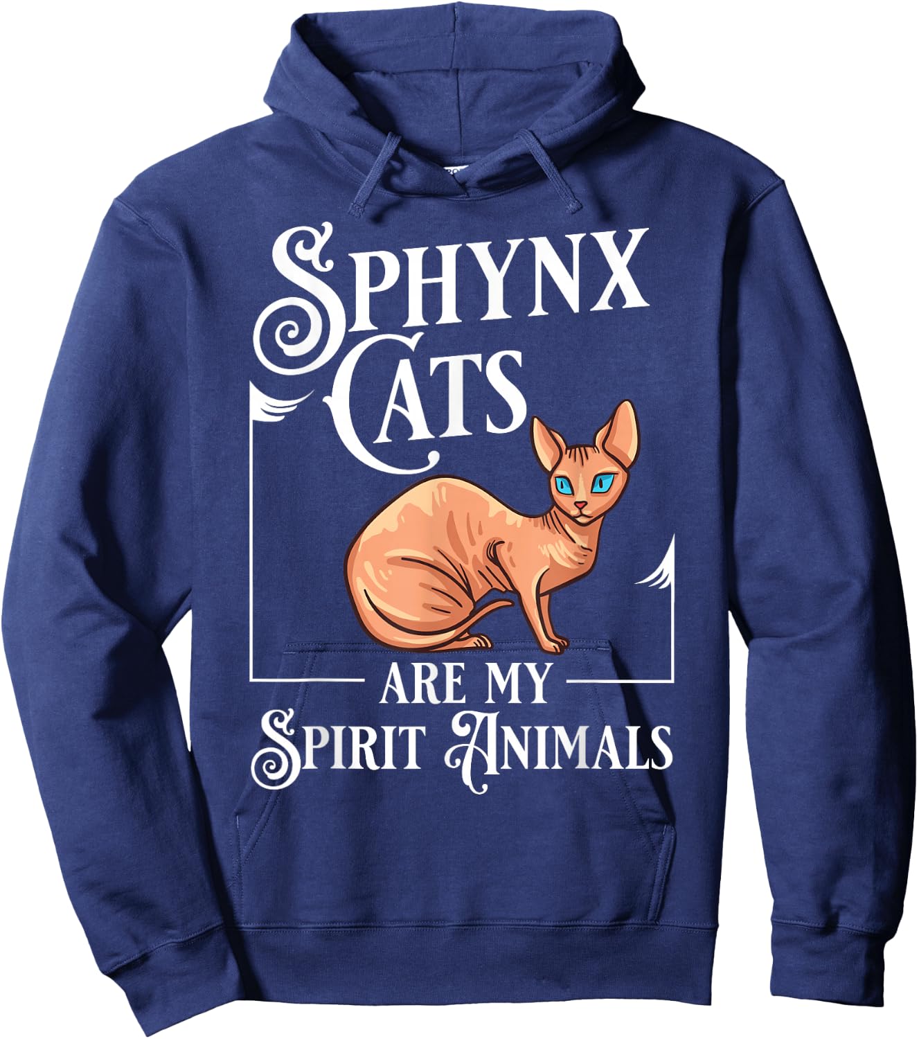 Sphynx Cat Hairless Kitten Egypt Funny Hoodie - Hoodie | Navy