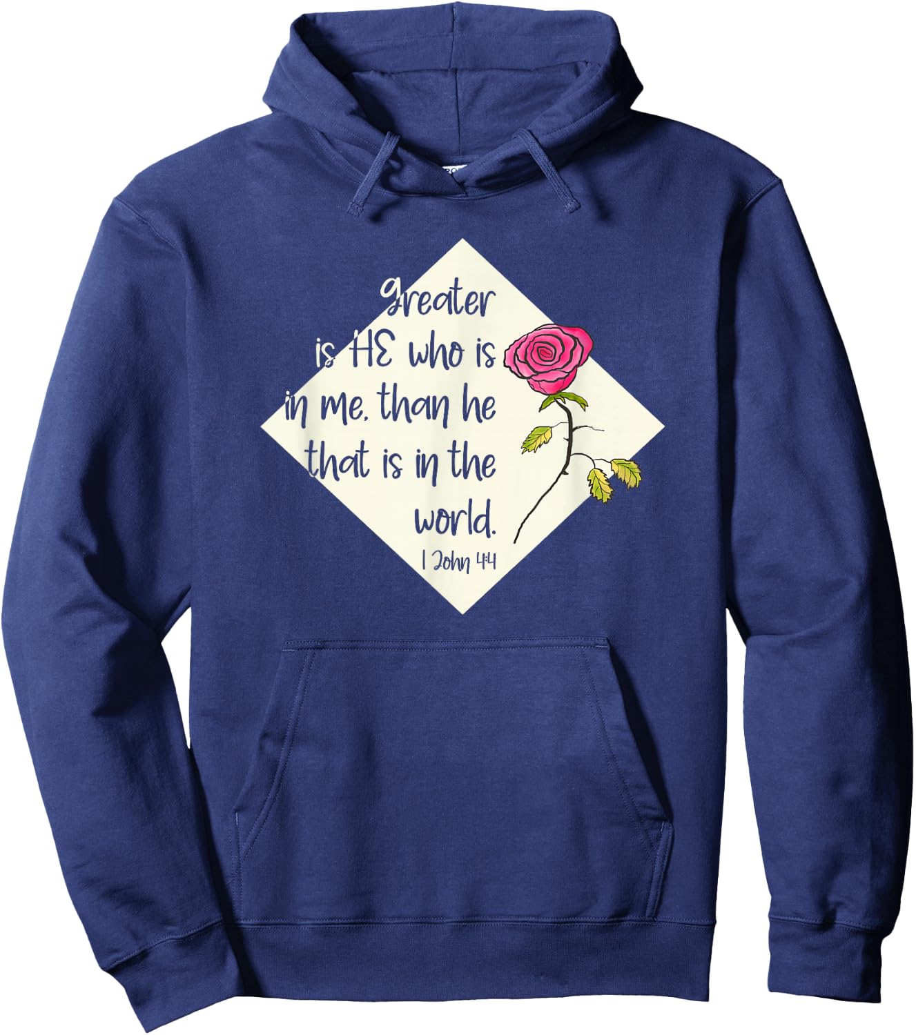 Greater Is He Who Is In Me Christian Faith Encouragement Hoodie - Hoodie | Navy