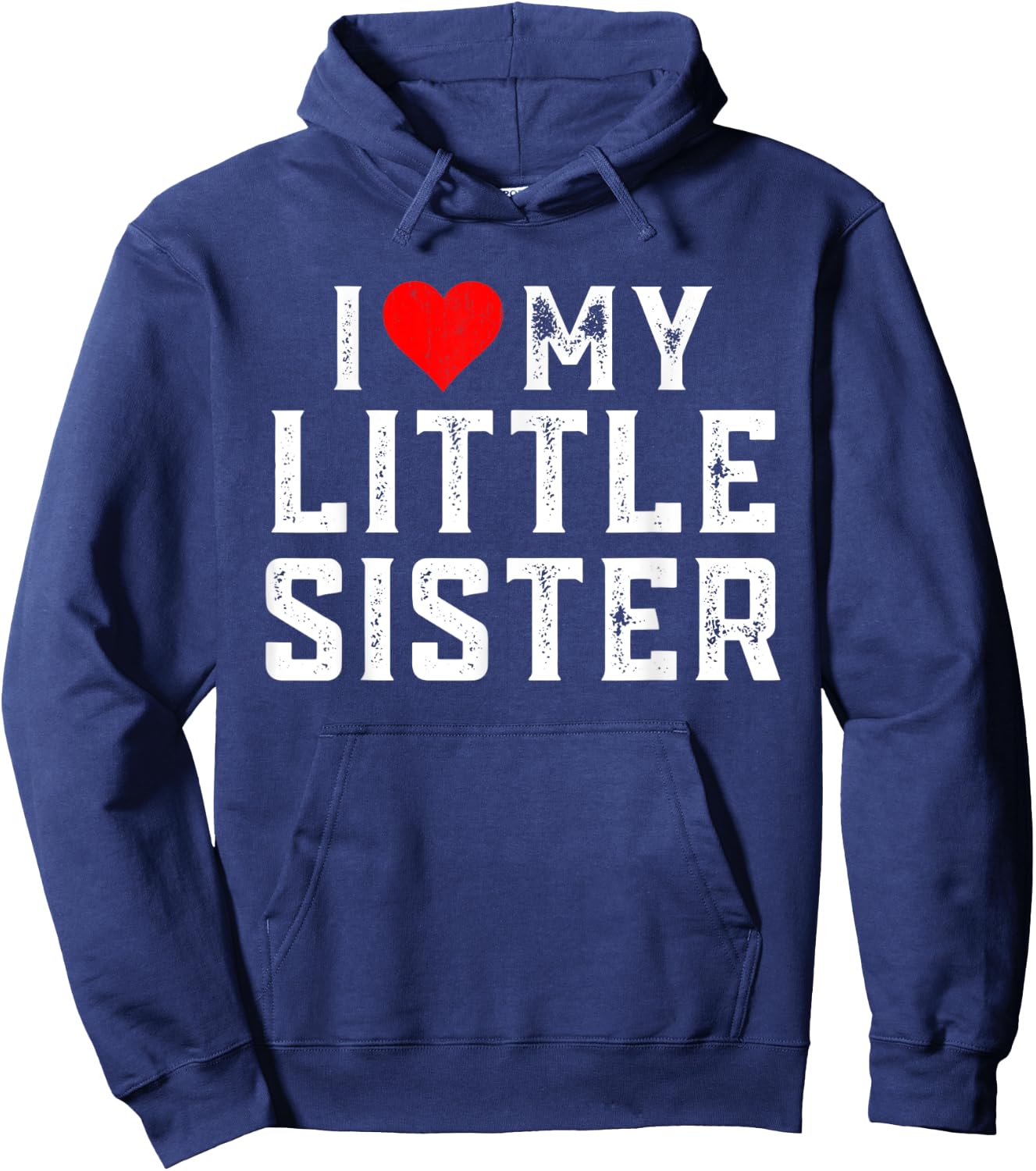 I Love My Little Sister Family Matching Heart Sister Hoodie - Hoodie | Navy