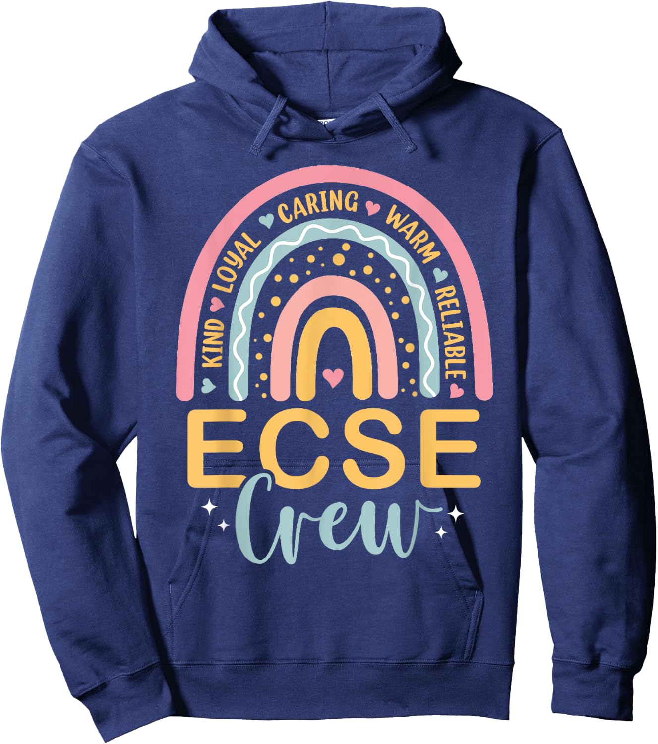 Early Childhood Special Education SPED Rainbow ECSE Crew Hoodie - Hoodie | Navy