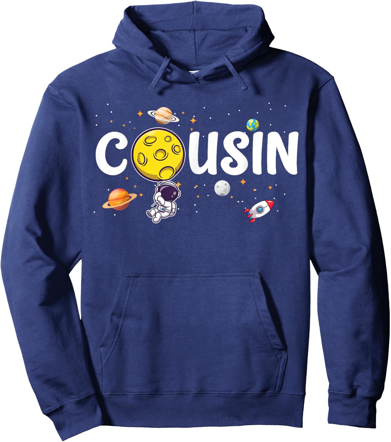 Cousin of The Birthday Boy Astronaut 1st Birthday Family Hoodie - Hoodie | Navy