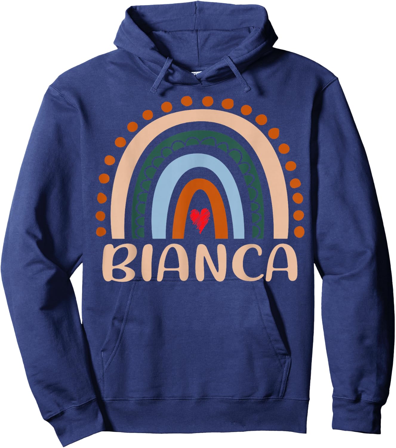 Bianca Name Personalized Funny Women Rainbow Bianca Hoodie - Hoodie | Navy