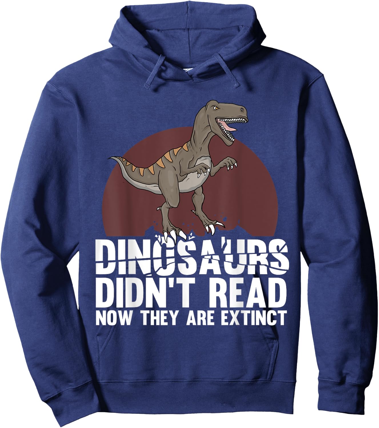 Cool Reading Teacher Women Read Books Dinosaur Book Hoodie - Hoodie | Navy