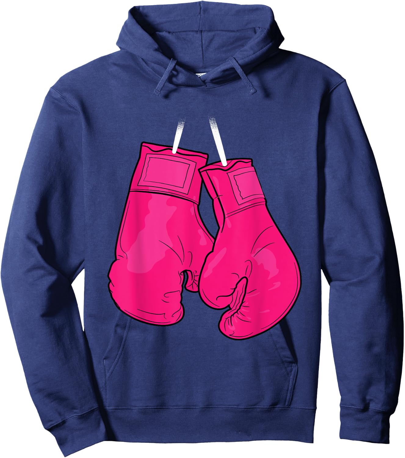 Pink Boxing Gloves Breast Cancer Awareness Cool Warrior Hoodie - Hoodie | Navy