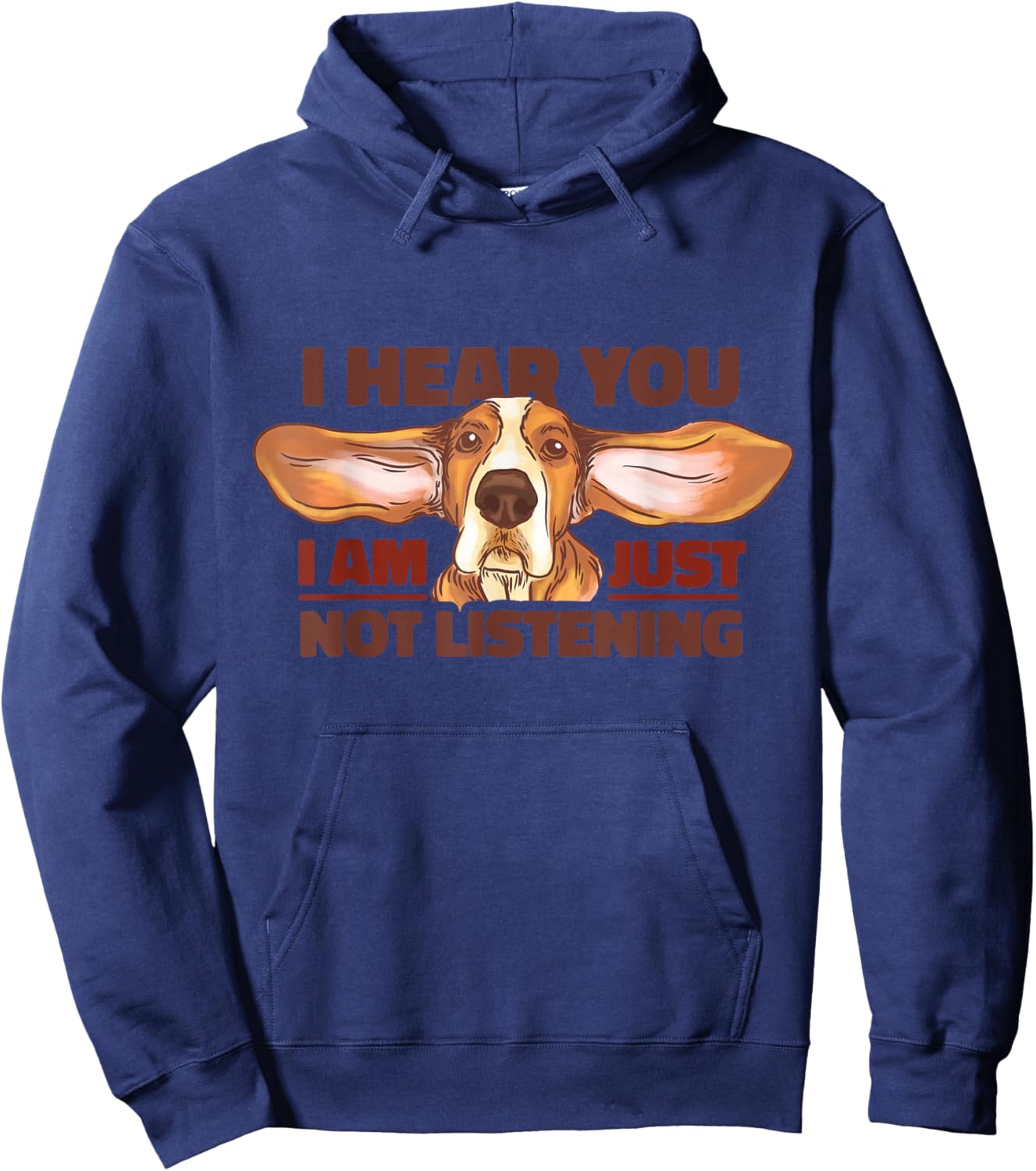 Basset Hound I Hear You Not Listening Funny Dog Lover Gift Small Hoodie - Hoodie | Navy