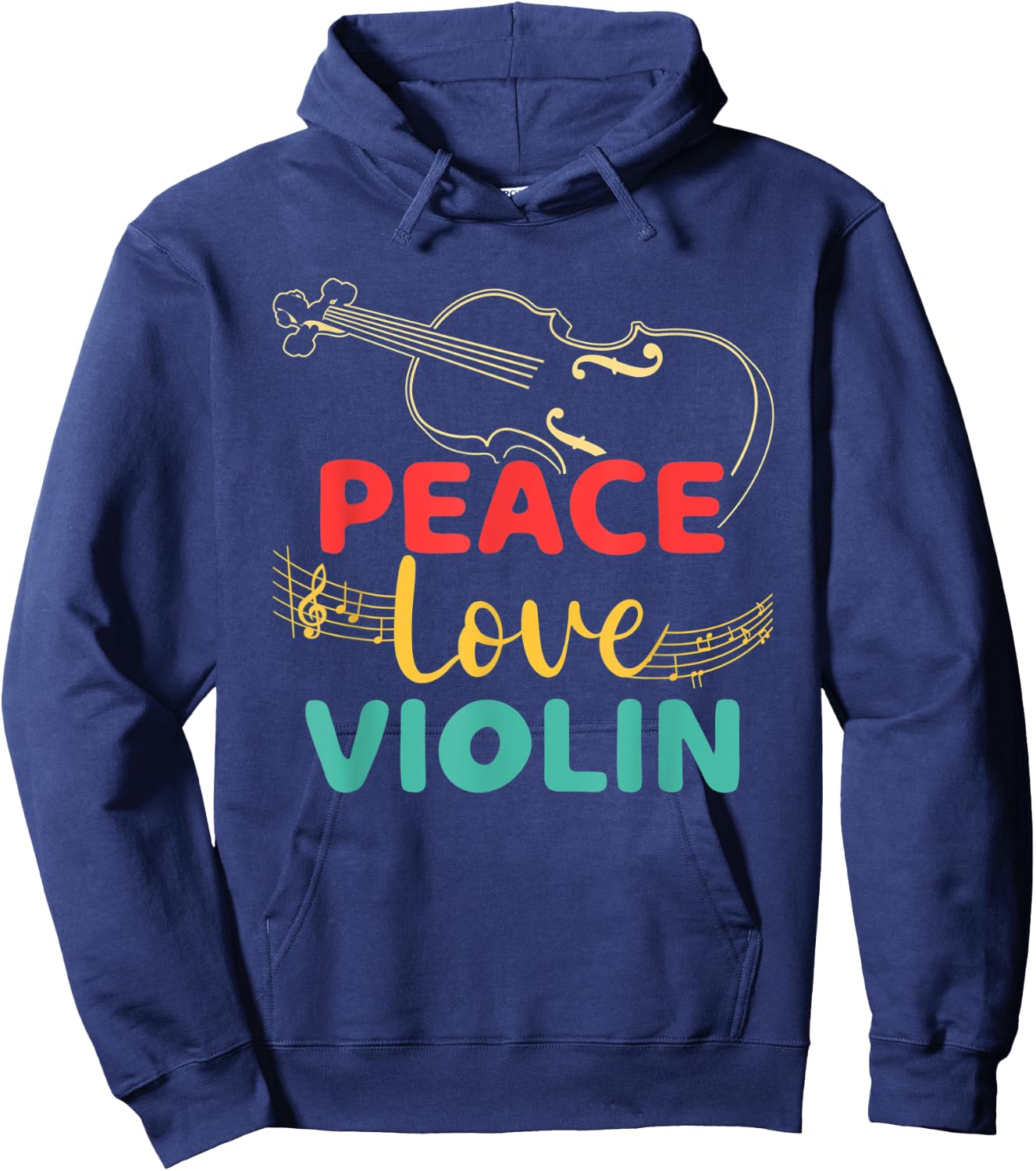 Peace Violin Love Fiddle Player Violinist Instrument Concert Hoodie - Hoodie | Navy
