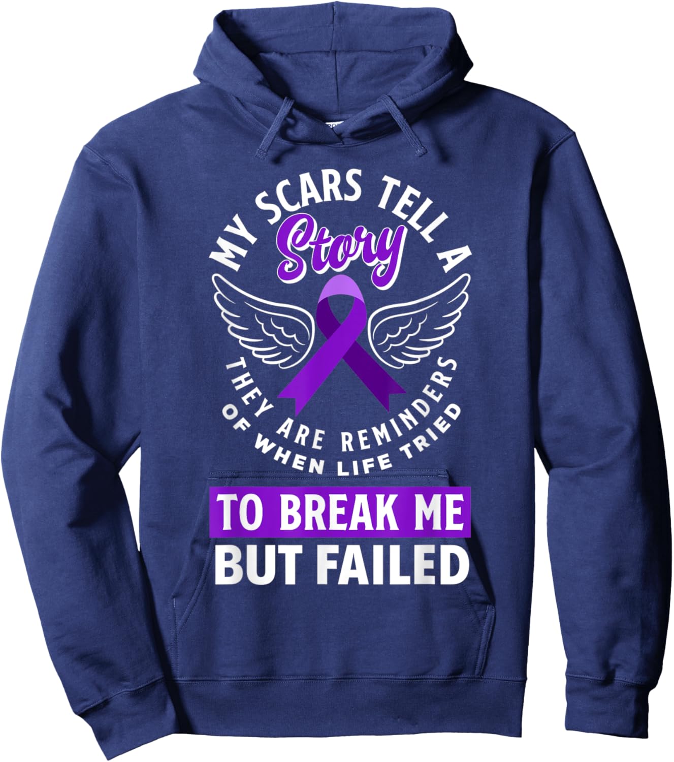My Scars Tell A Story Epilepsy Warrior Epilepsy Awareness Hoodie - Hoodie | Navy
