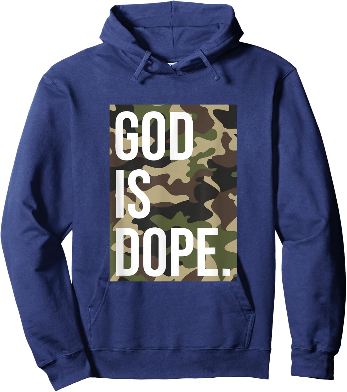 God is Dope in Camouflage Hoodie - Hoodie | Navy