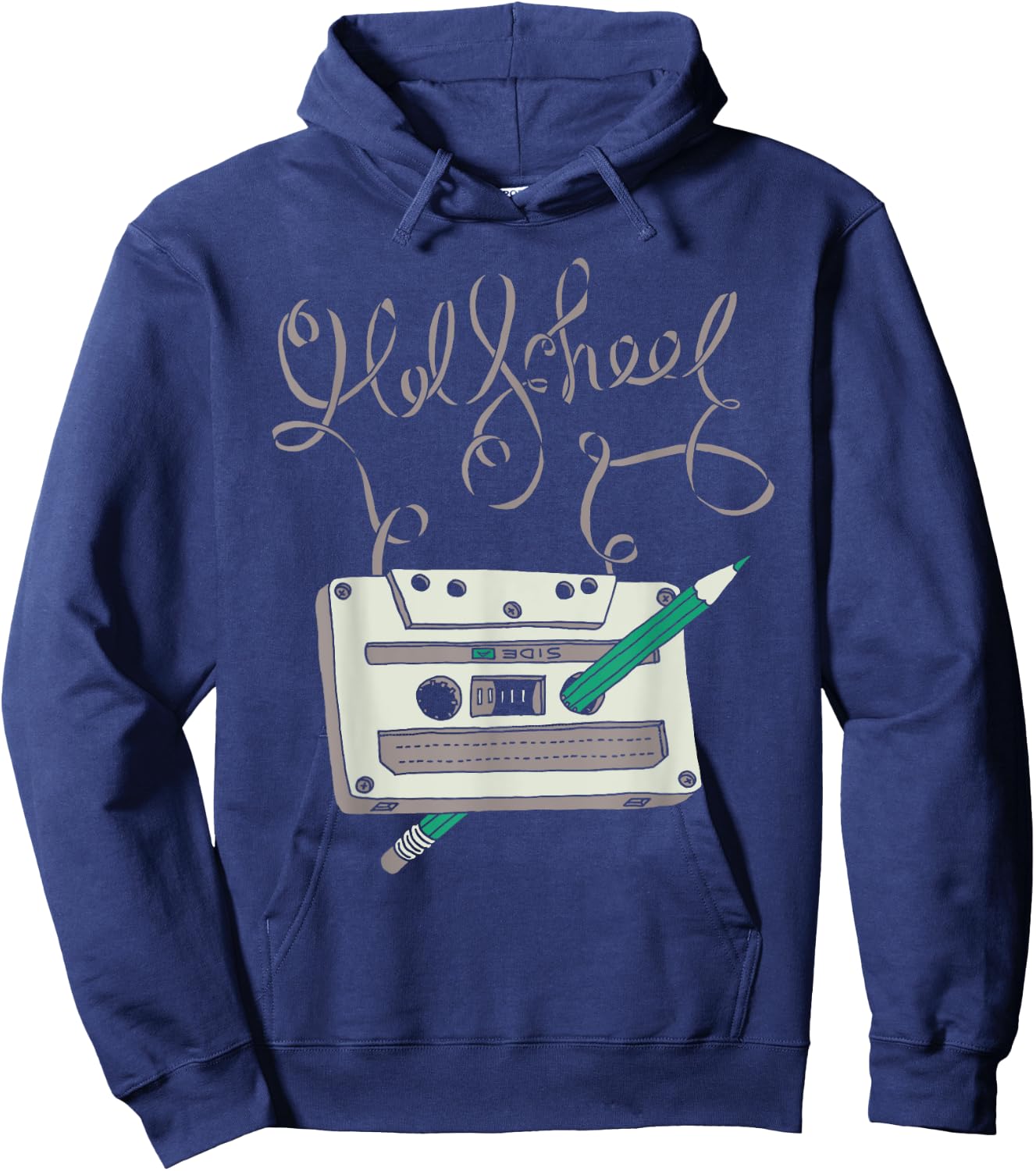 Cassette 80s 90s Retro Party Costume Nostalgia Cassette Hoodie - Hoodie | Navy