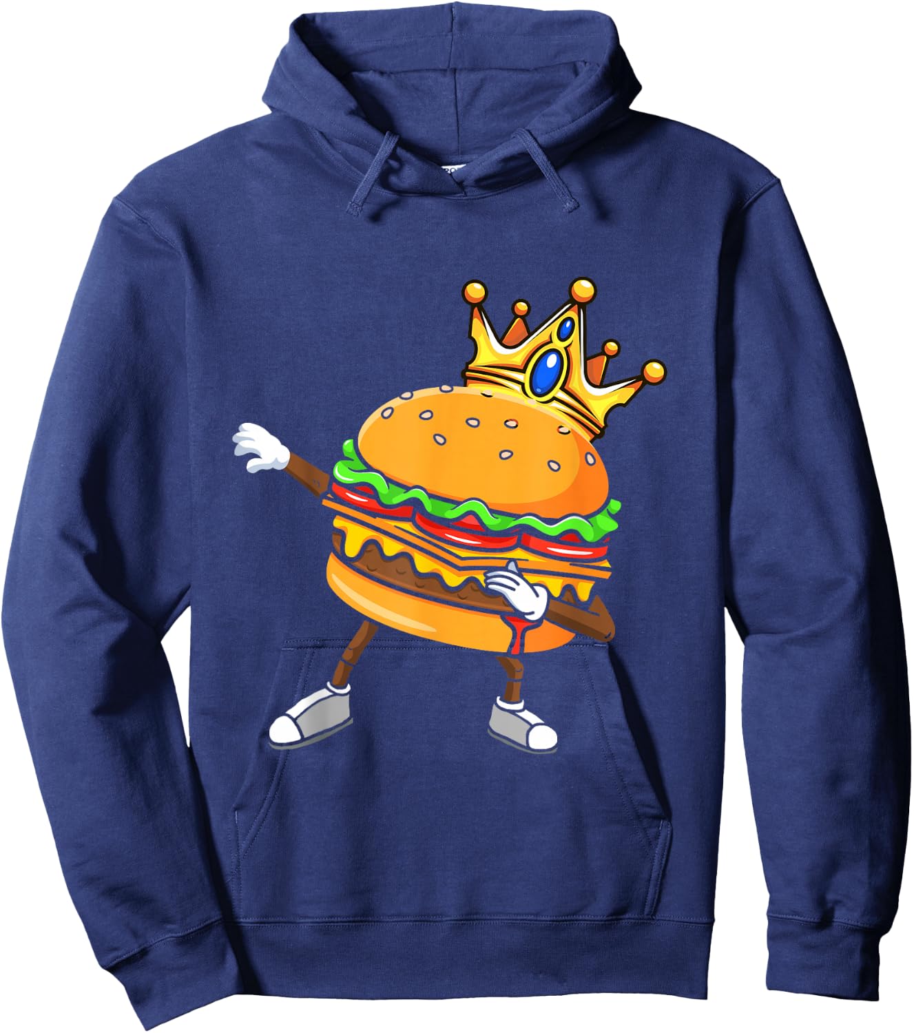 Dabbin King Of Burgers Burger Dab Dancing Men Women Boy Girl Hoodie - Hoodie | Navy