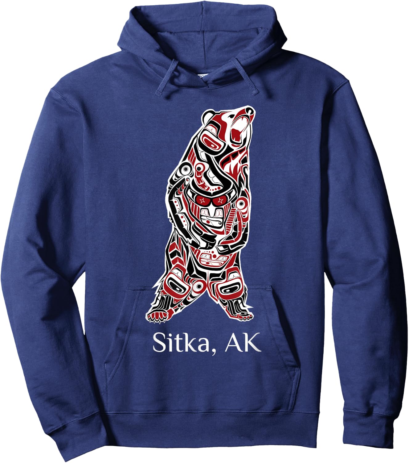 Sitka Alaska Native American Indian Brown Grizzly Bear Gift Hoodie - Hoodie | Navy