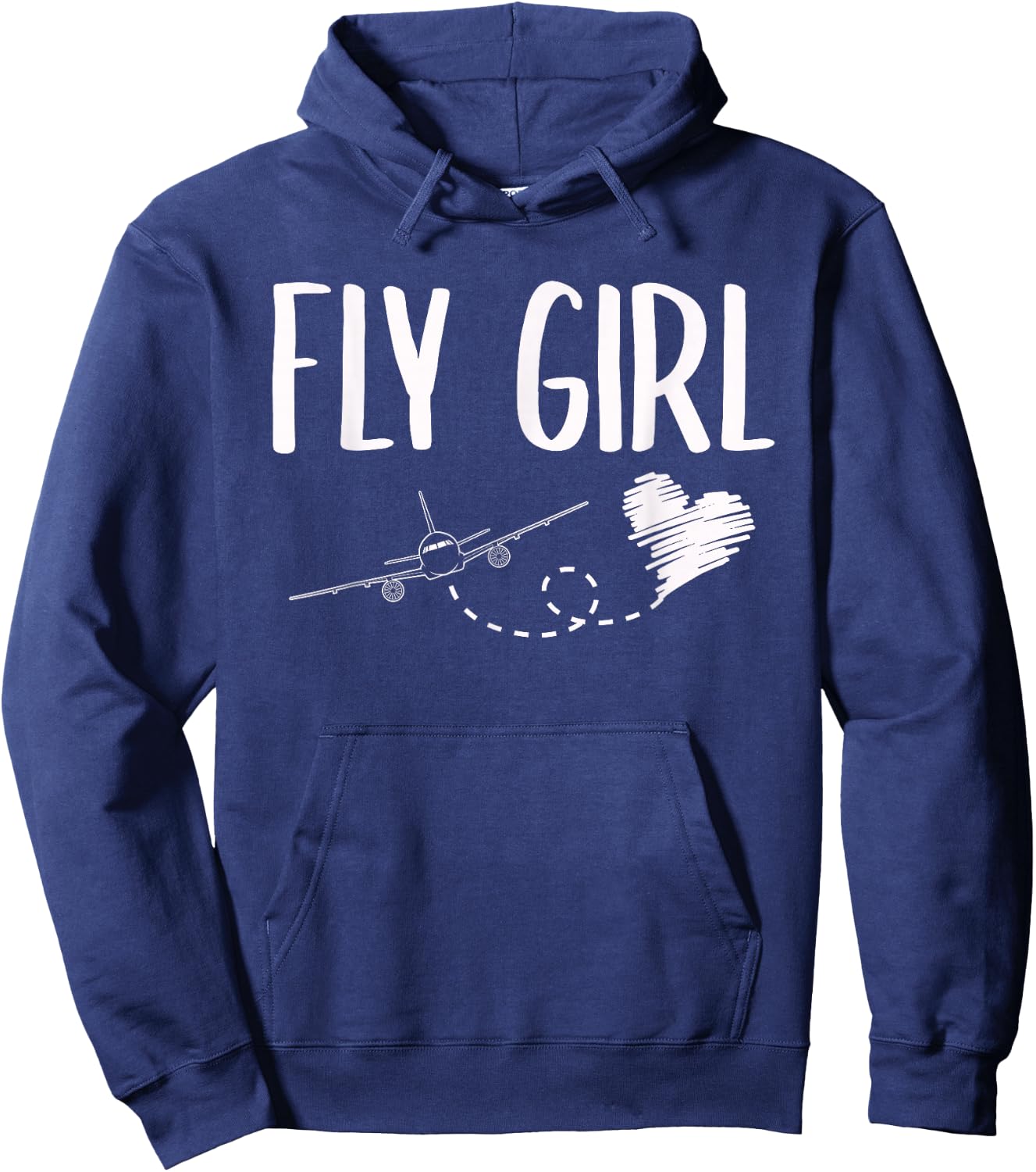 Plane Airplane Flying Travel Flight Attendant Fly Girl Heart Hoodie - Hoodie | Navy