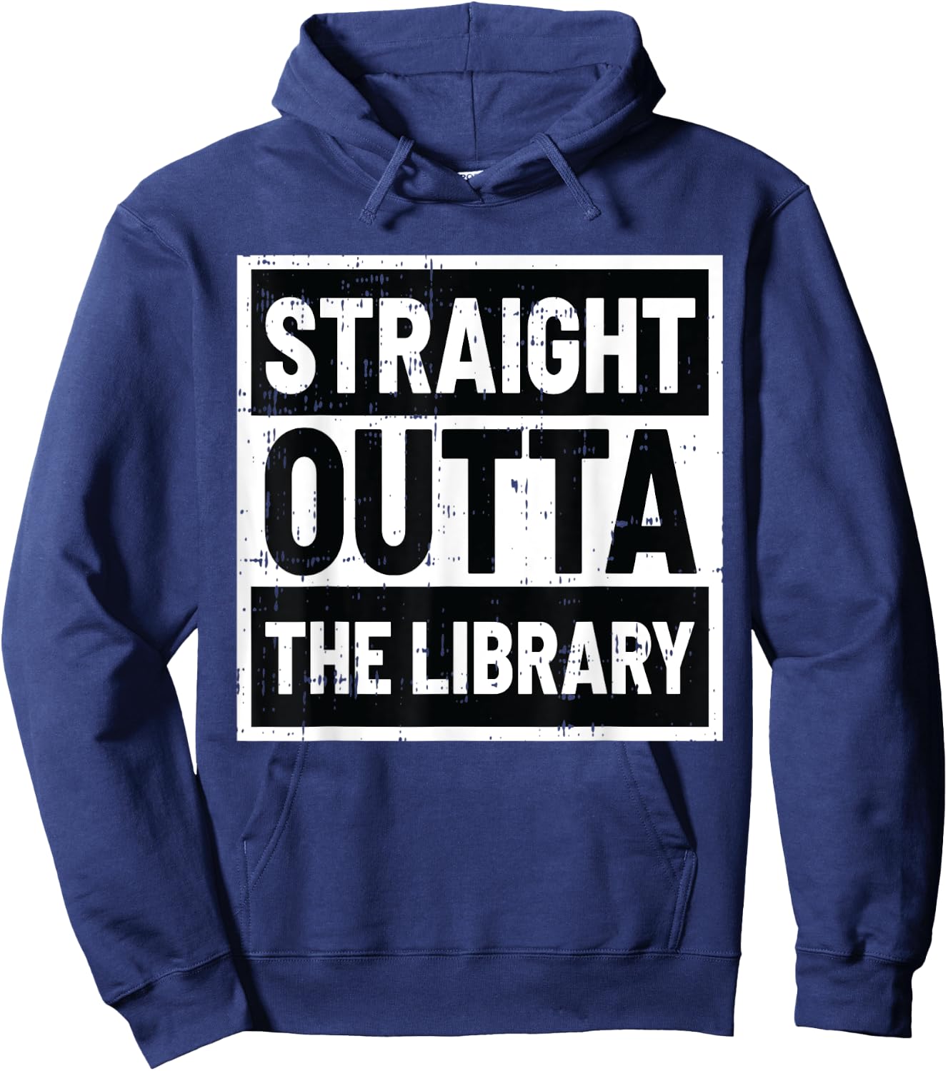 Straight Outta The Library Black Fun-ny Librarian Gift Hoodie - Hoodie | Navy