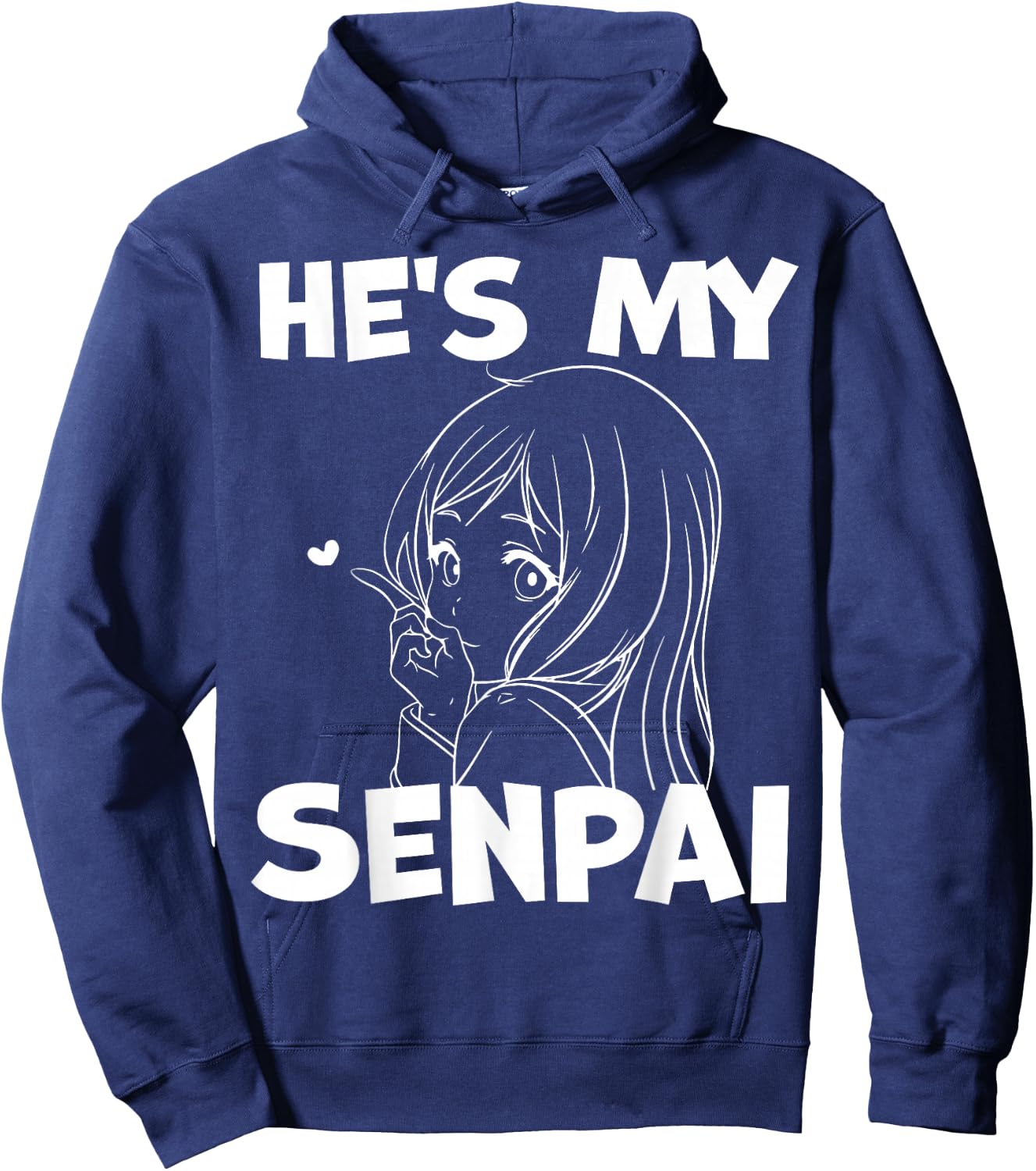 He's My Senpai Funny Anime Matching Couple Girlfriend Gift Hoodie - Hoodie | Navy