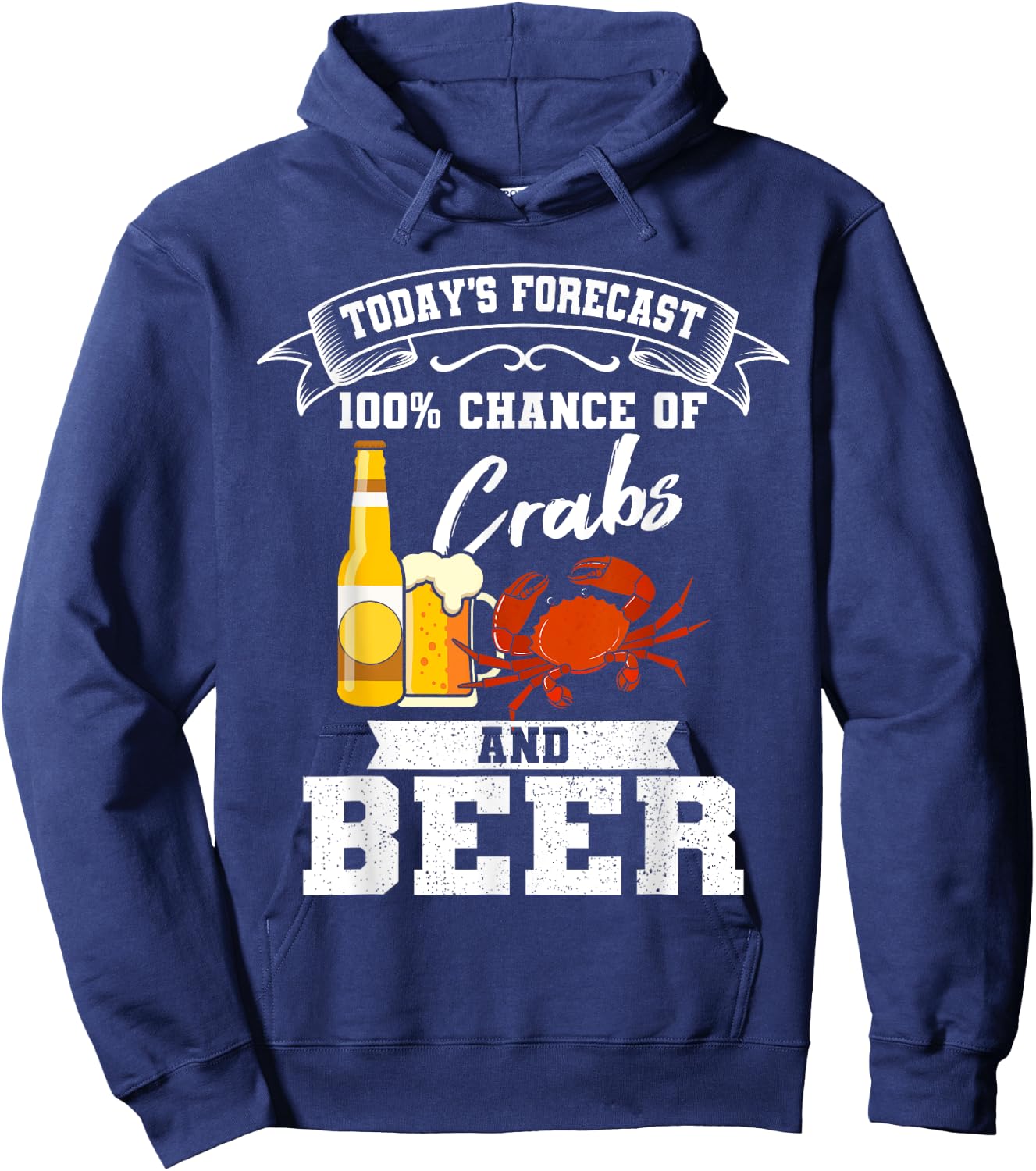Crabs and Beer Chesapeake Blue Crab Shirt Crabbing Men Women Hoodie - Hoodie | Navy
