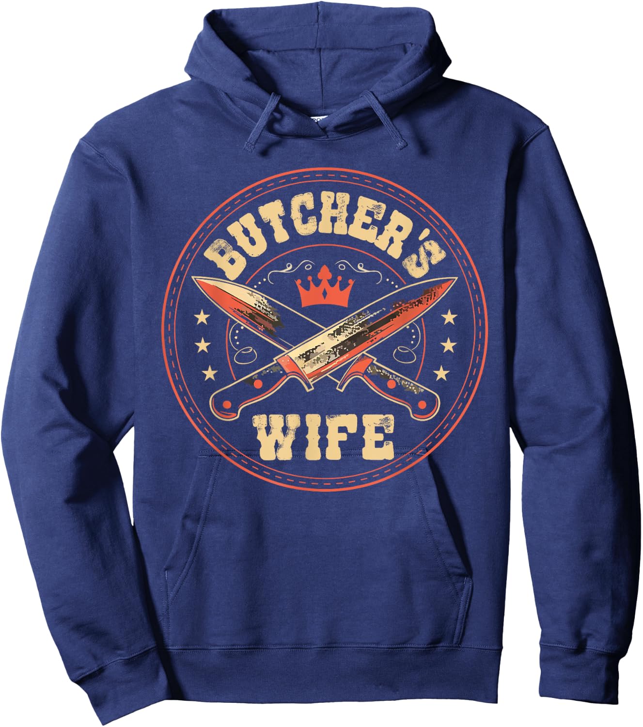Butcher's Wife Meat Trader Butchery Husband Butcher Hoodie - Hoodie | Navy