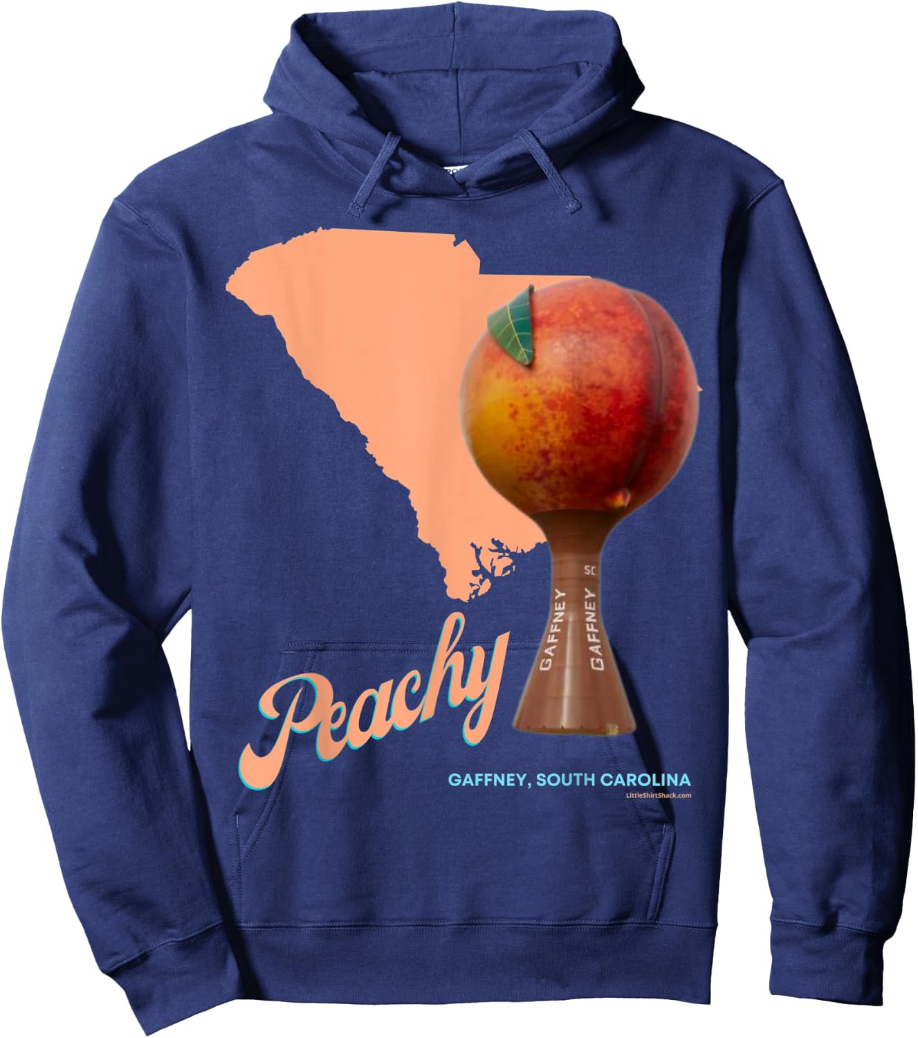 Peach Gaffney SC South Carolina Festival Peachoid Hoodie - Hoodie | Navy