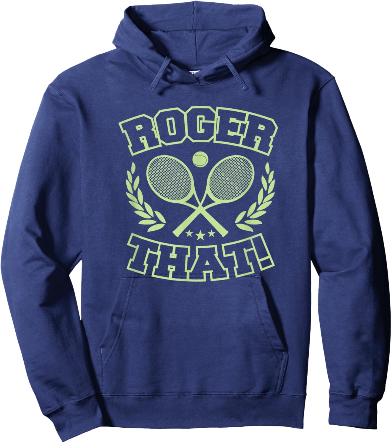 Roger That Funny Cute Tennis Racket Ball Retro Design Style Hoodie - Hoodie | Navy