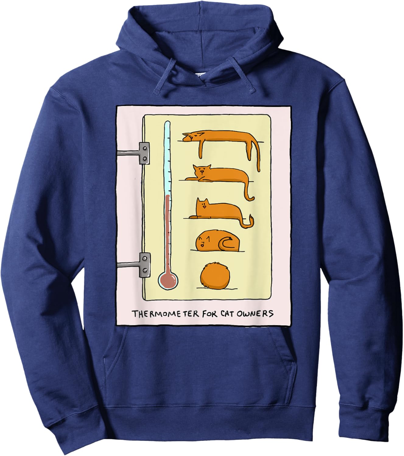 Cat Thermometer for Fun and Gifts Men Women Kids Hoodie - Hoodie | Navy