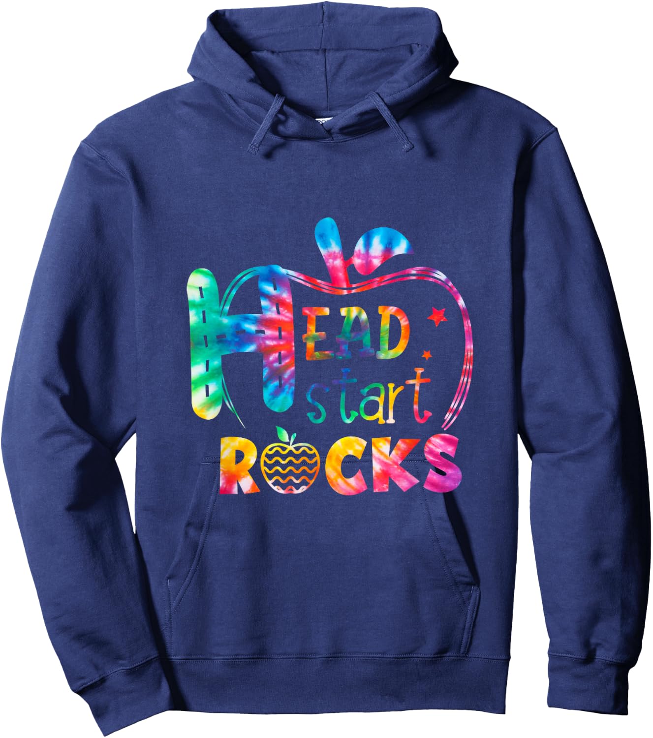 Hello Head Start Rock Tie Dye Back to School Teacher Women Kids Hoodie - Hoodie | Navy