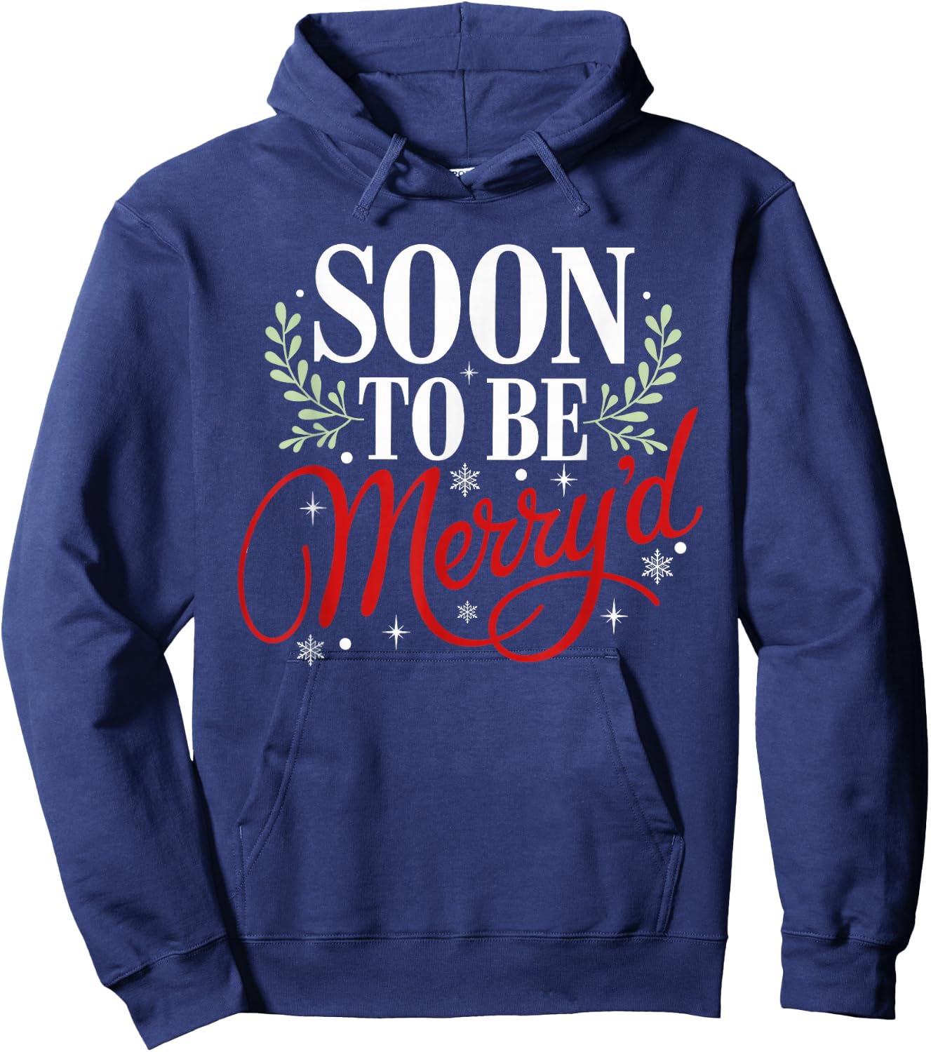 Soon to Be Merry'd Christmas Engaged Fiance Santa Couples Hoodie - Hoodie | Navy