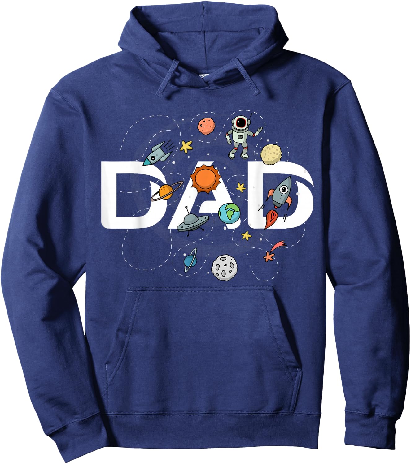 Dad Outer Space Birthday Party Grandson Nephew Universe Pop Hoodie - Hoodie | Navy