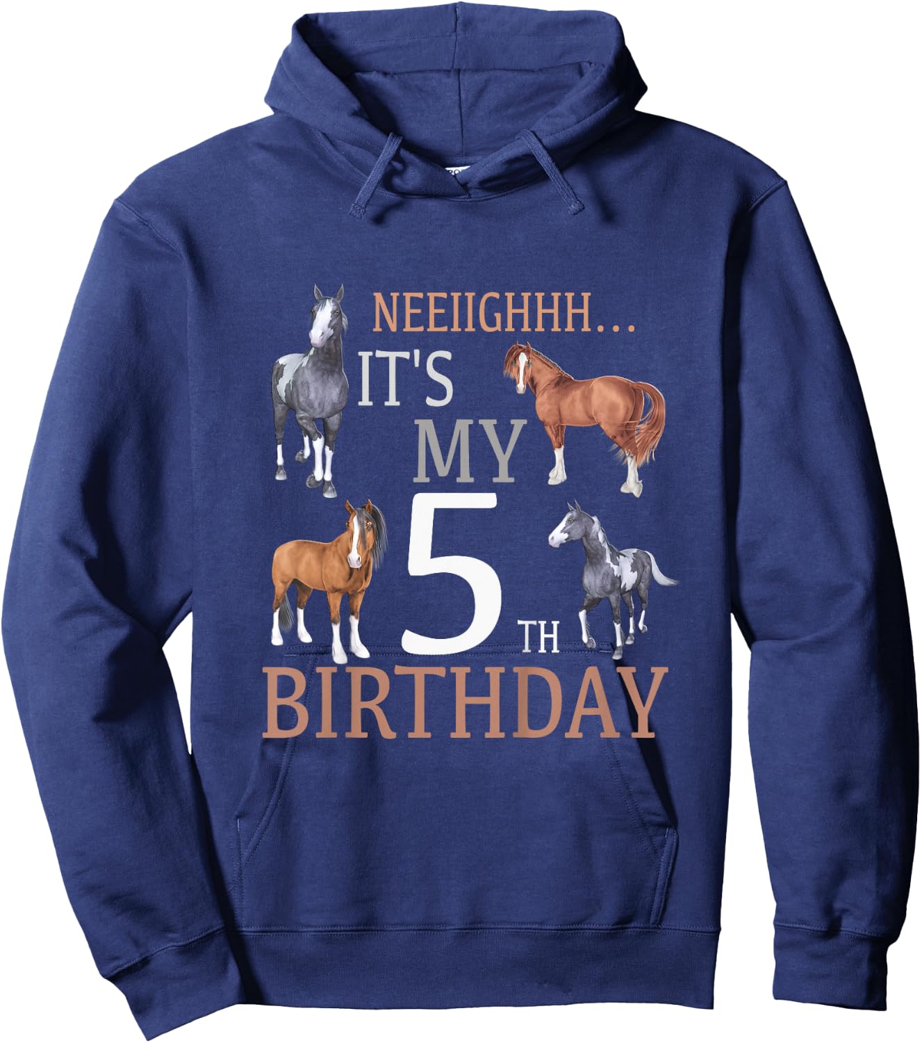 Its My 5th Birthday Shirt Horse Lover 5 Year Old Birthday Hoodie - Hoodie | Navy