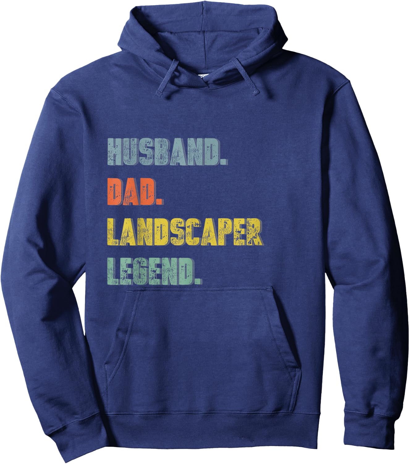 Husband Dad Landscaper Legend Vintage Father's Day Hoodie - Hoodie | Navy