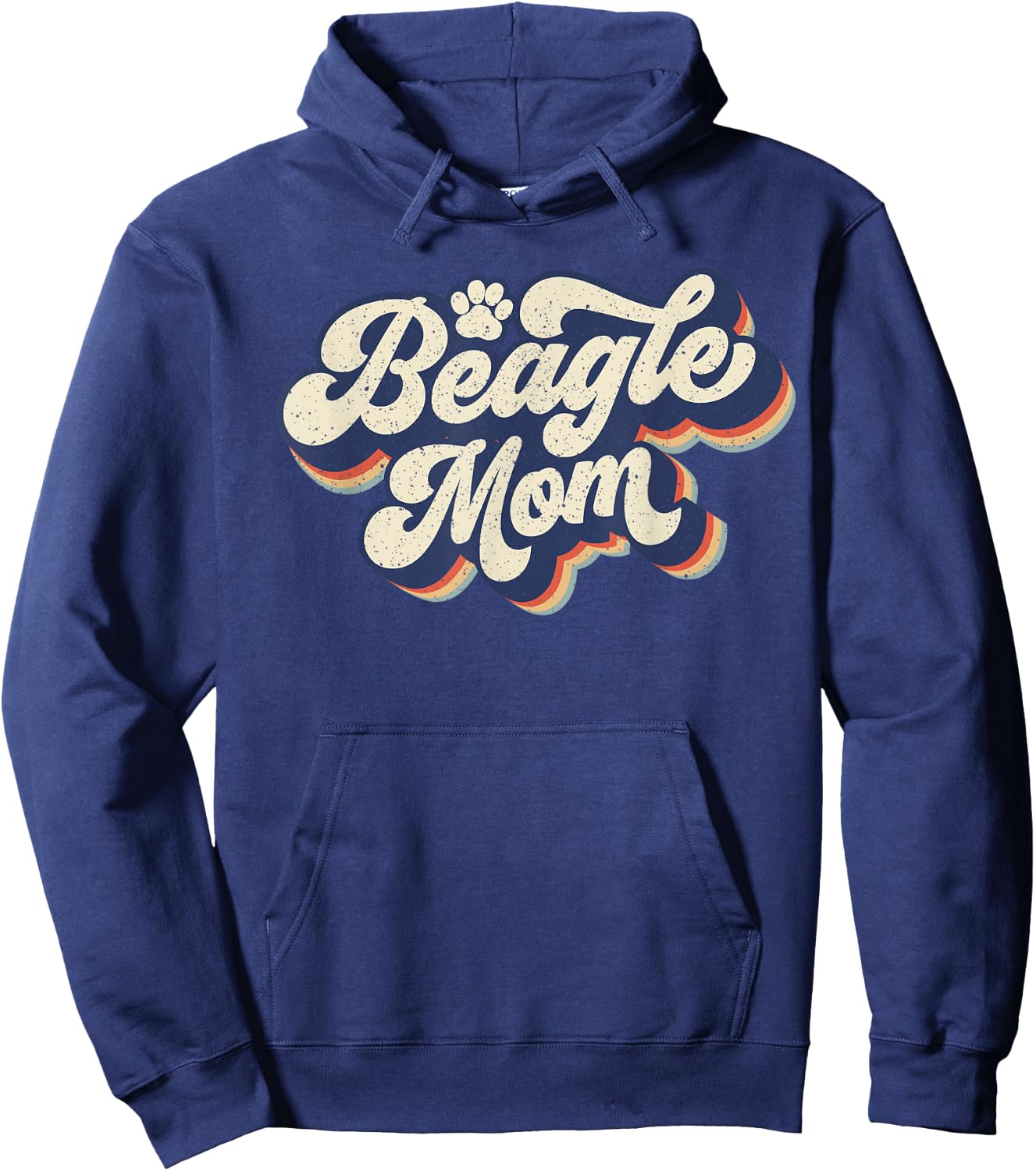 Vintage Mother's Day Gift Dog Lovers Groovy Beagle Mom Hoodie - Hoodie | Navy