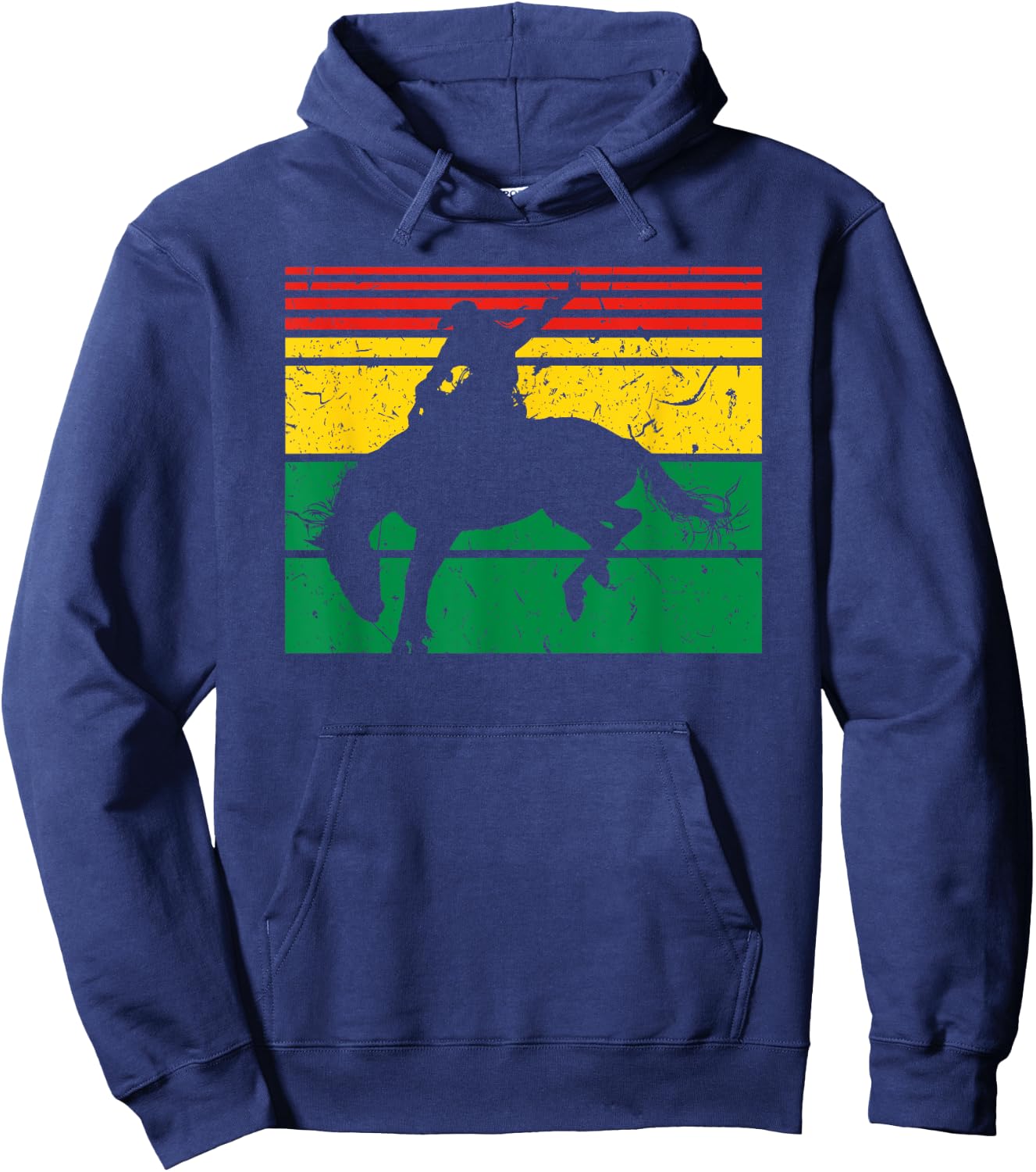 Rodeo Bronc Riding African American Cowgirl Graphic Hoodie - Hoodie | Navy
