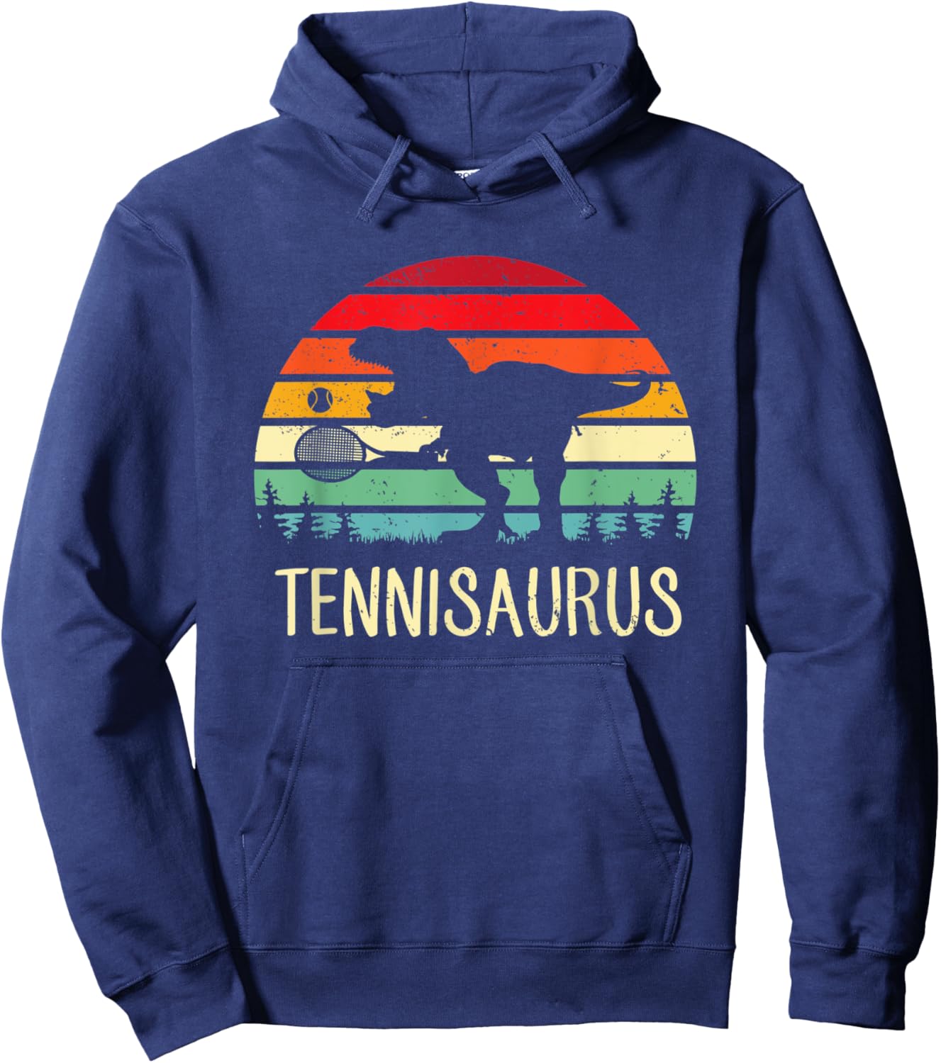 Tennisaurus Dinosaur Gift Dino T-Rex Tennis Sports Athlete Hoodie - Hoodie | Navy