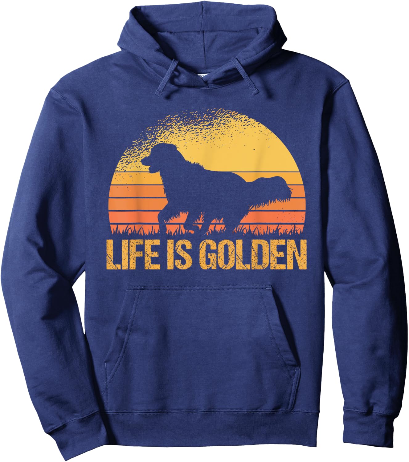 Life Is Golden Dog Golden Retriever Lover - Golden Retriever Hoodie - Hoodie | Navy