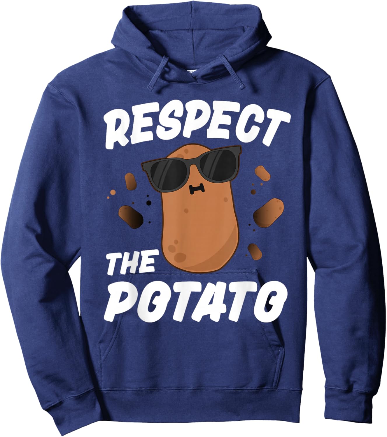 Respect The Potato For Boys Men Funny Vegetable Hoodie - Hoodie | Navy