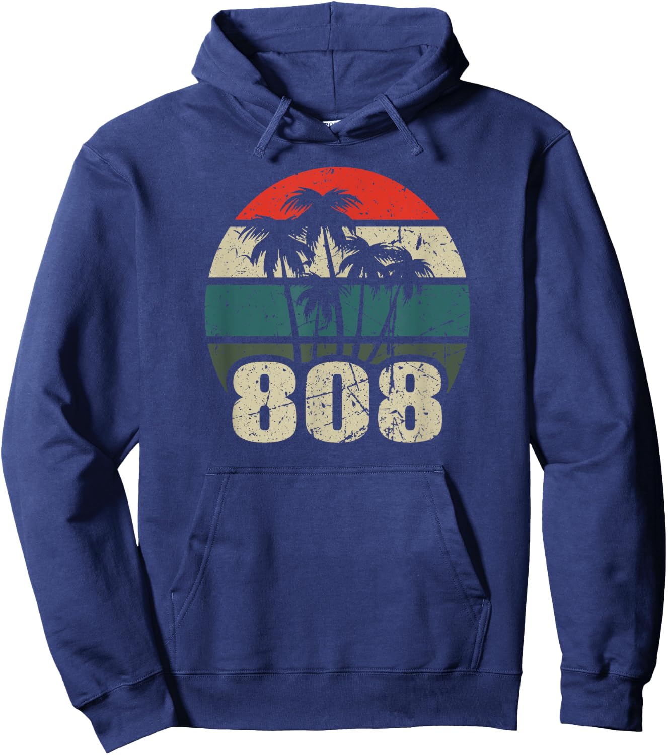 Hawaii 808 Oahu Waikiki Maui Kona Kauai Hawaiian Area Code Hoodie - Hoodie | Navy