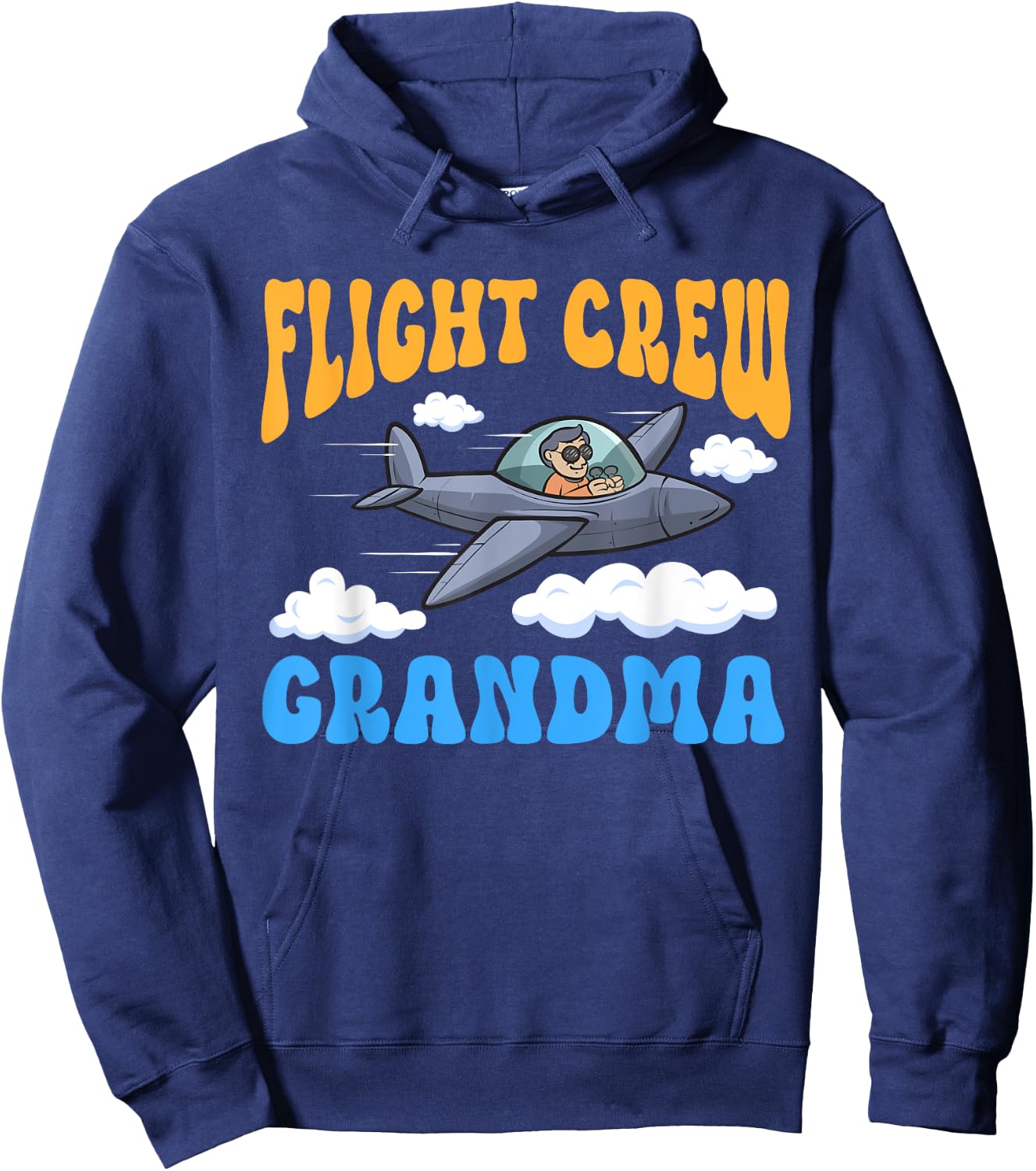 Aircraft Birthday Pilot Flight Crew Grandma Birthday Hoodie - Hoodie | Navy