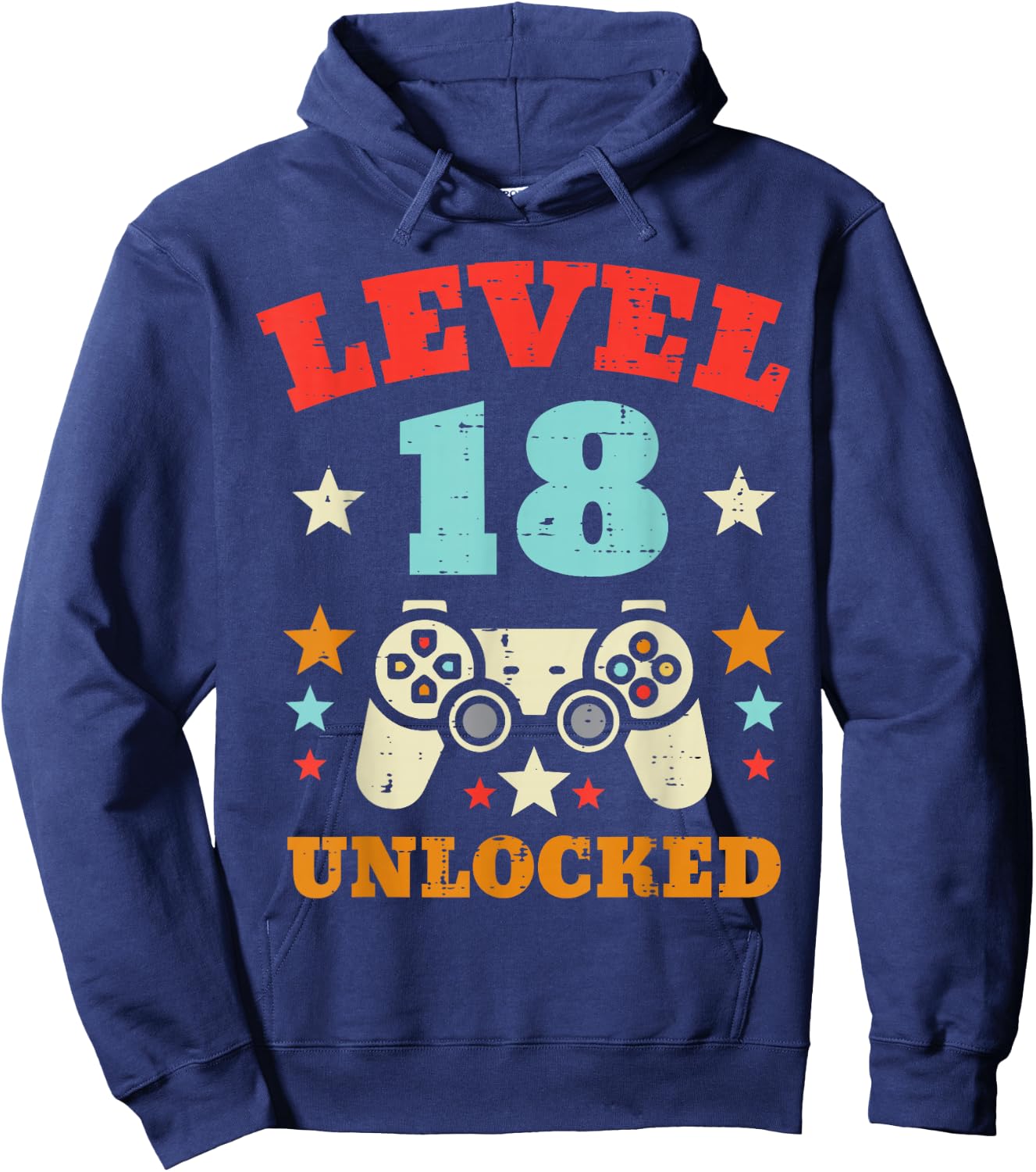 Level 18 Unlocked Video Gamer Boys Men 18th Birthday Hoodie - Hoodie | Navy