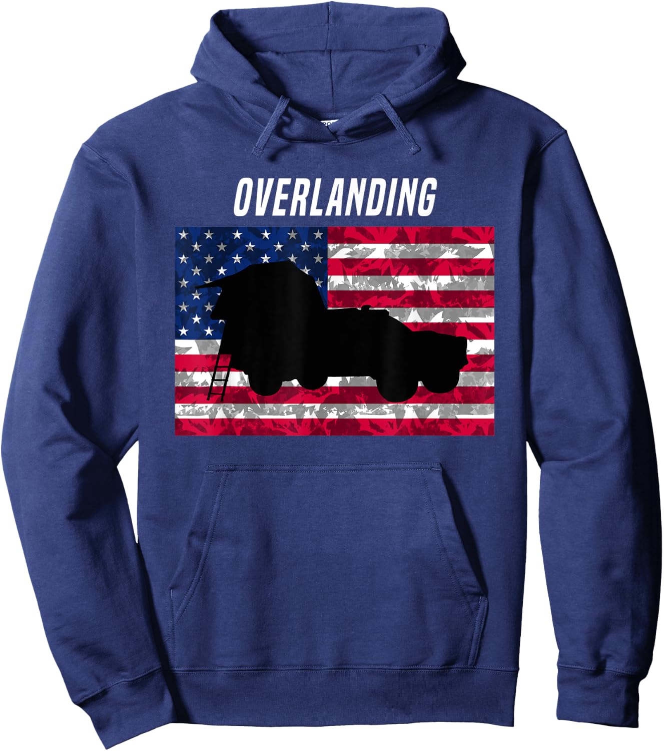 Overlanding American Flag t shirt Women Kids Men Hoodie - Hoodie | Navy