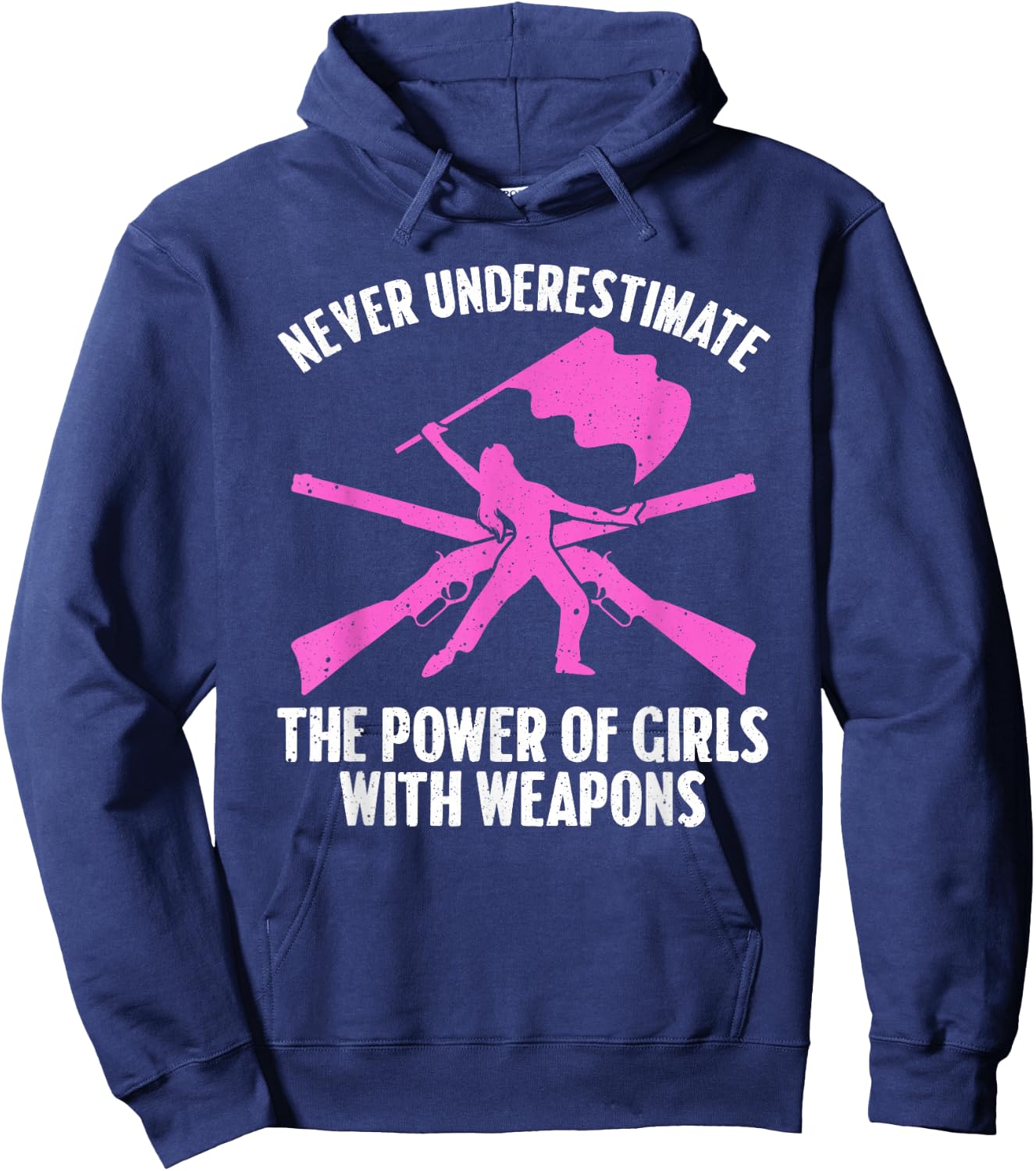 Funny Color Guard Art Girls Rifle Flag Colorguard Hoodie - Hoodie | Navy