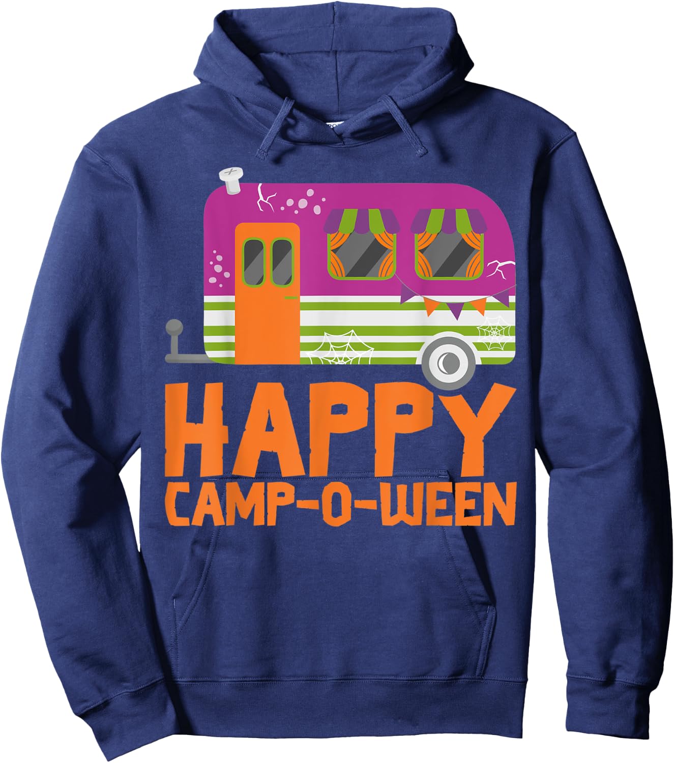 Happy Camp-O-Ween Funny Halloween Camping Camper Costume Hoodie - Hoodie | Navy
