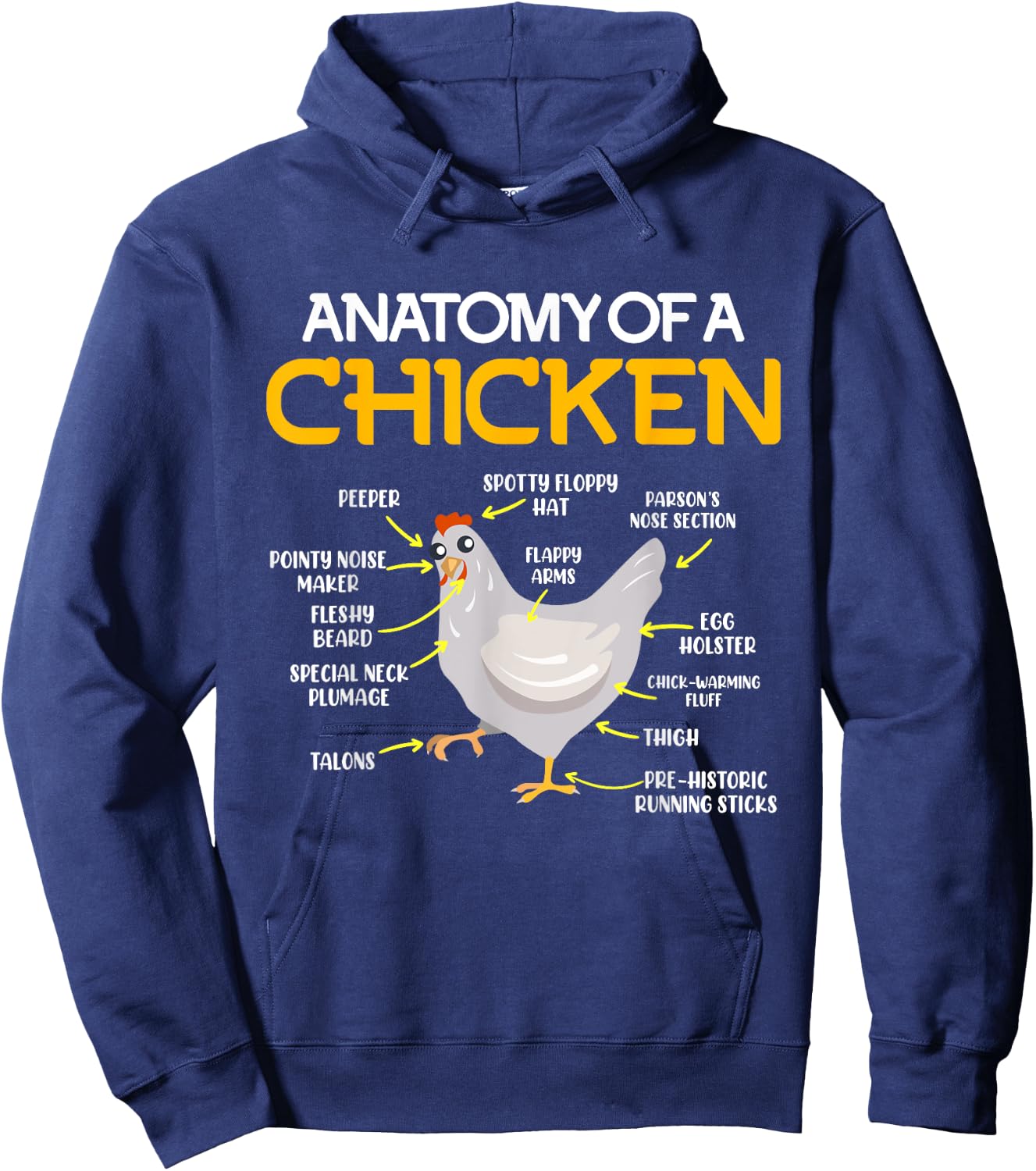 Anatomy of a Chicken Farmers Chicken Coop Hoodie - Hoodie | Navy