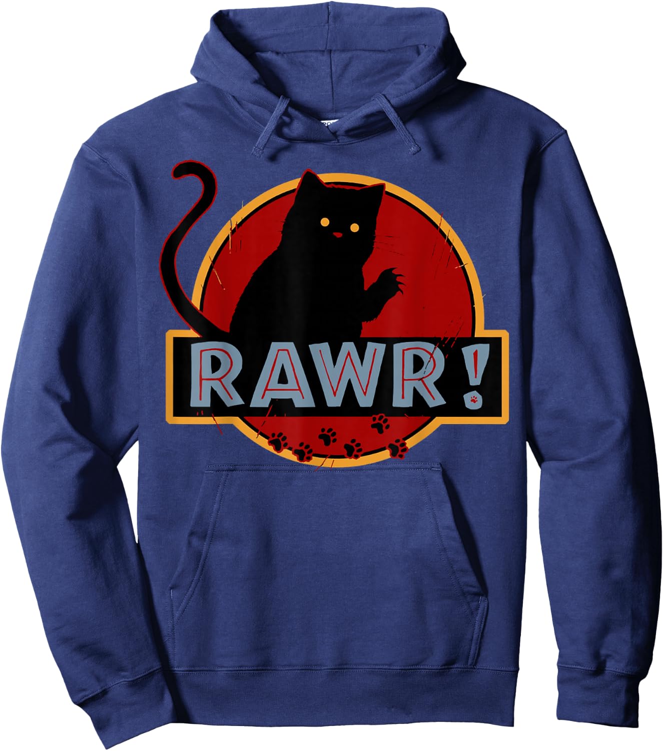Funny Vintage Kitty Cat Lover Rawr Kitty Cat Vintage Hoodie - Hoodie | Navy