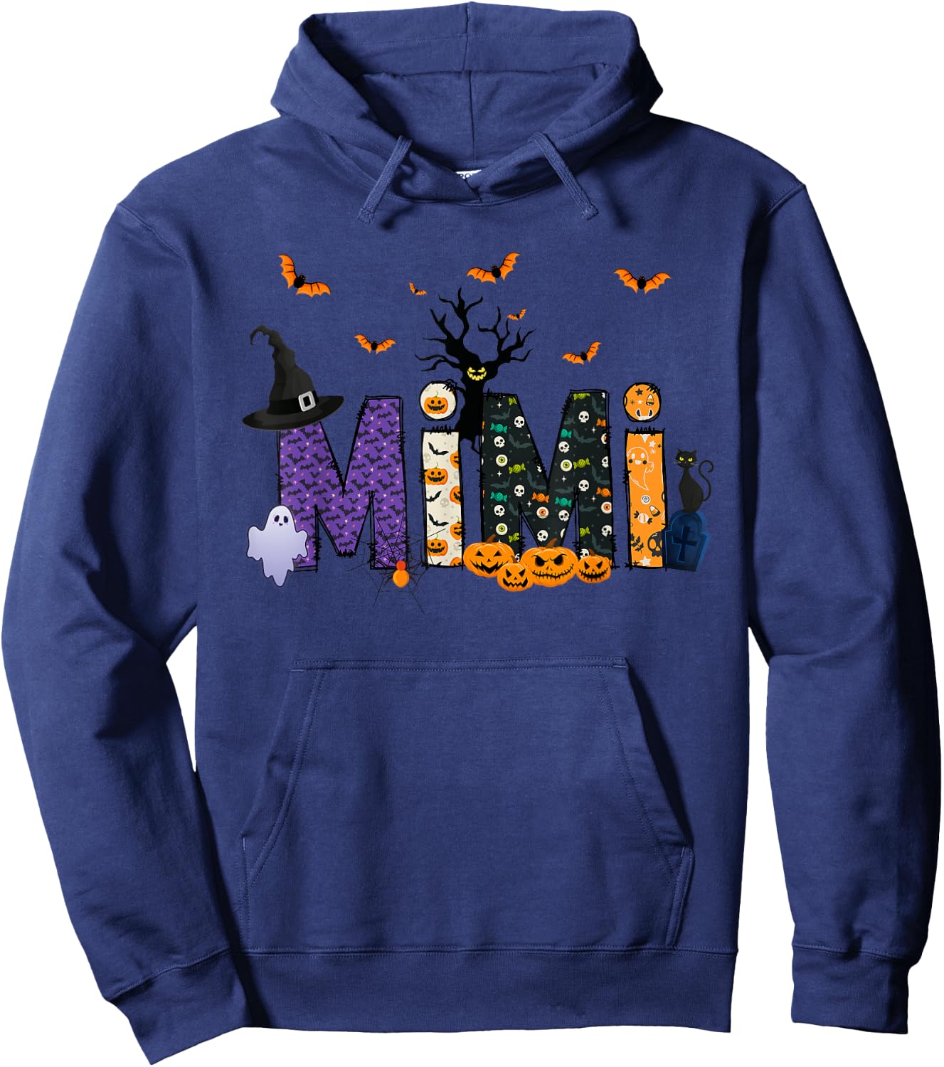 Mimi Witch Cute Grandma Mimi Halloween Costume Funny Hoodie - Hoodie | Navy