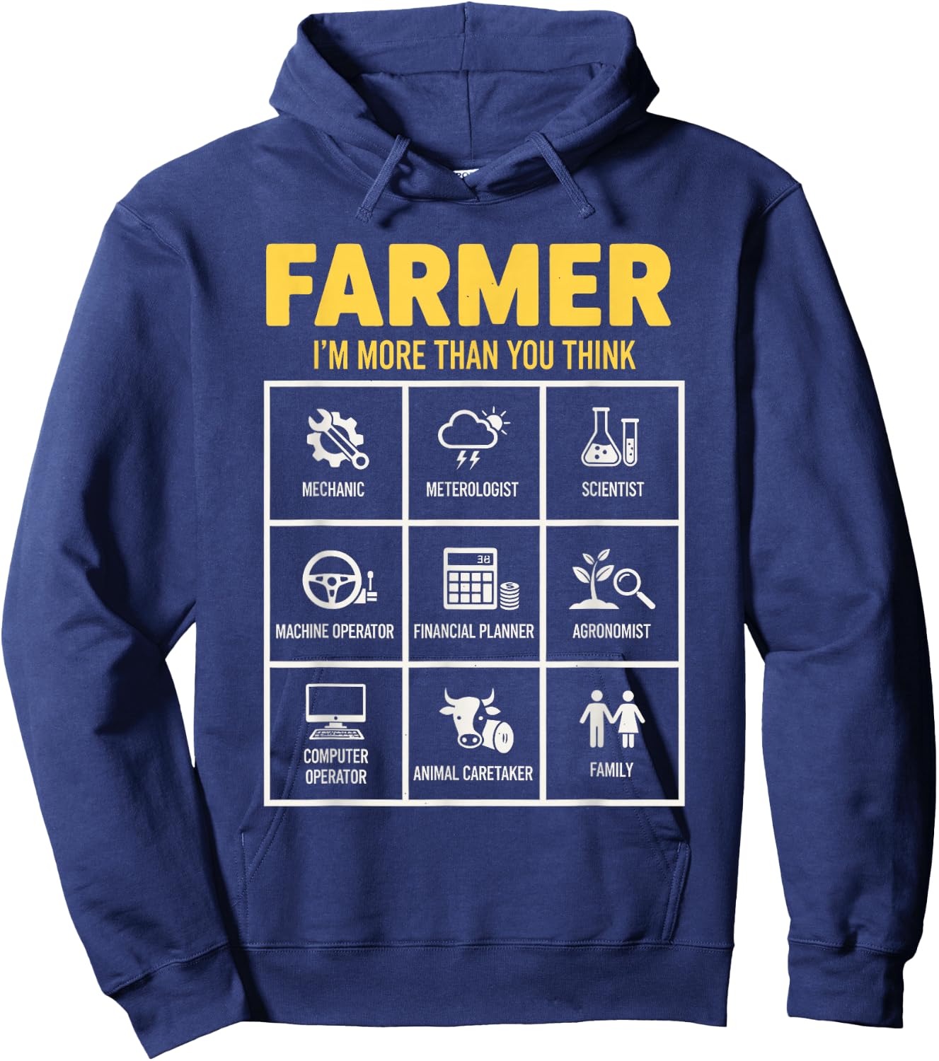 Farmer I'm More Than You Think Farm Farming Hoodie - Hoodie | Navy