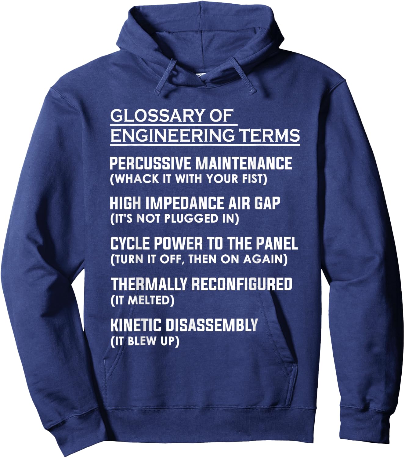 Glossary of Engineering Terms Hoodie - Hoodie | Navy