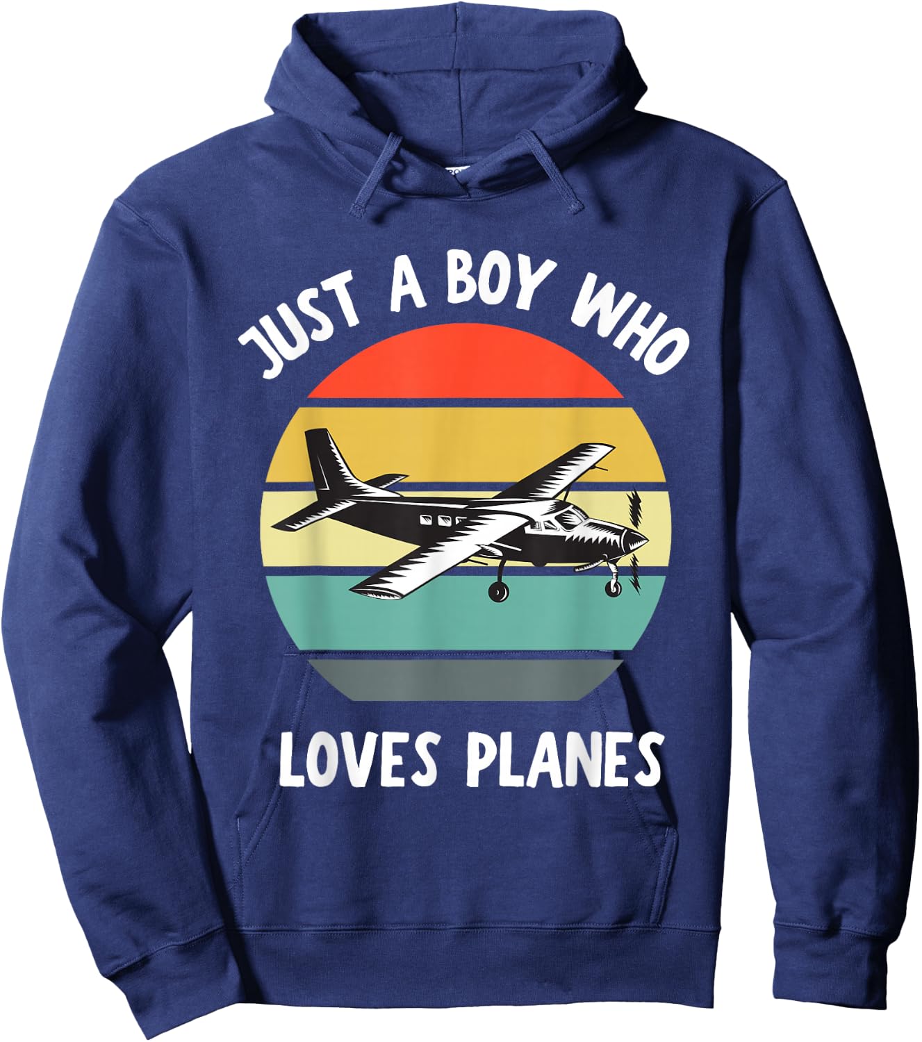 Just A Boy Who Loves Airplanes Funny Kids Toddler Baby 5T 4T Hoodie - Hoodie | Navy